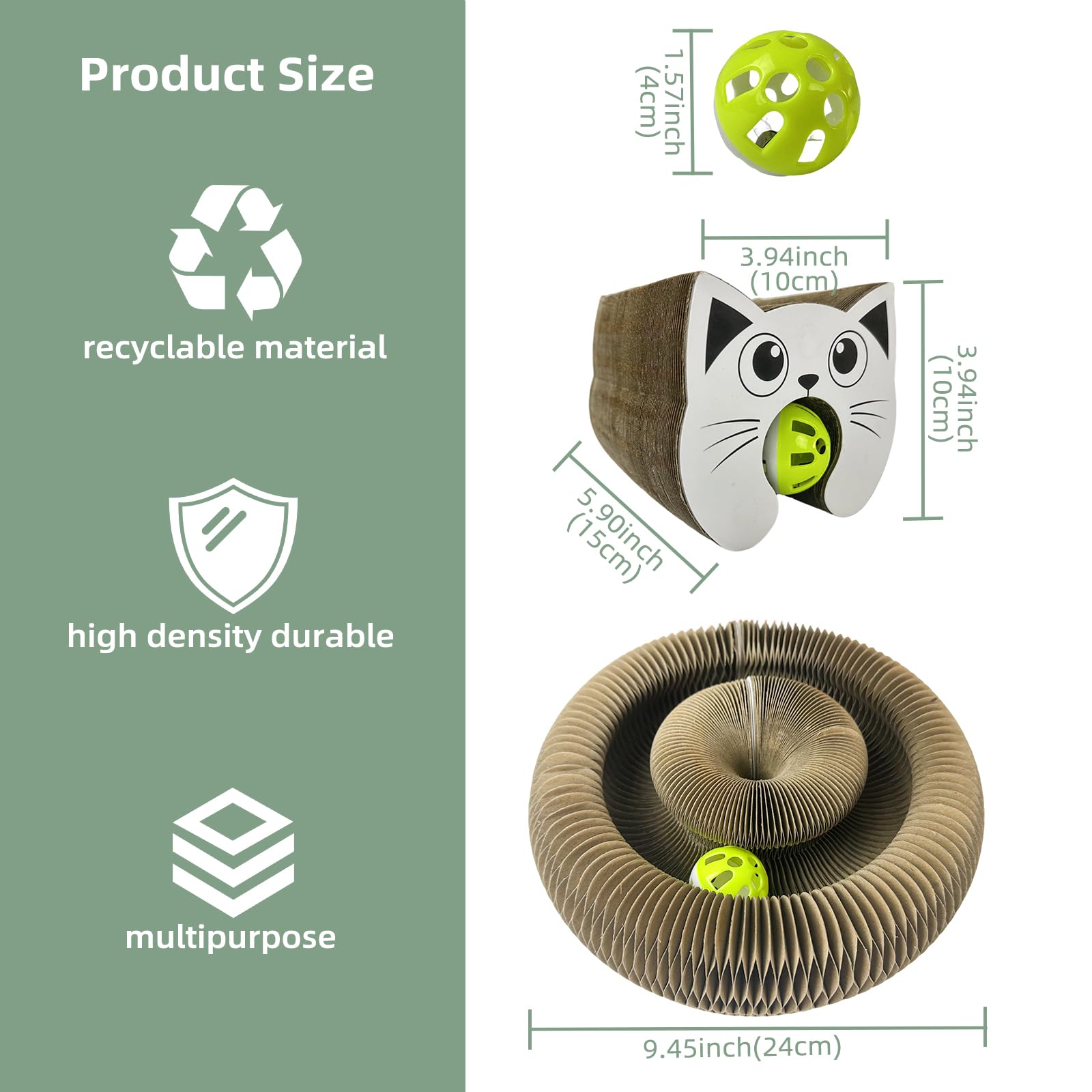 Bliwinpt Magic Accordion Cat Scratching Board - Interactive Toy For Bored Indoor Cats, Fun & Durable Cat Toys 2Pack