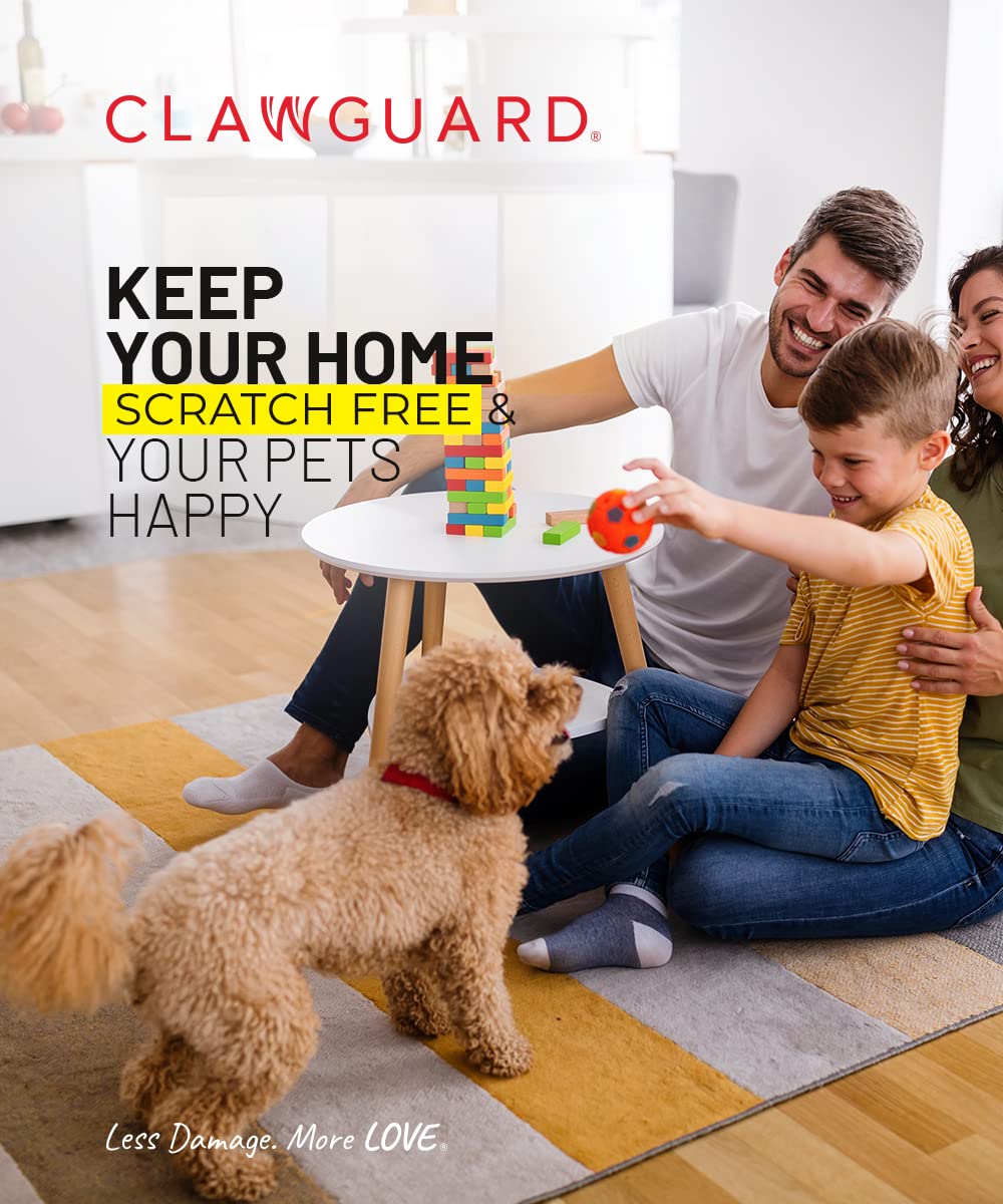 CLAWGUARD Scratch-Shield - Transparent Pet Protection for Drywall, Doors, and Screens - All Breed Sizes - Keep Pets Safe and Homes Clean