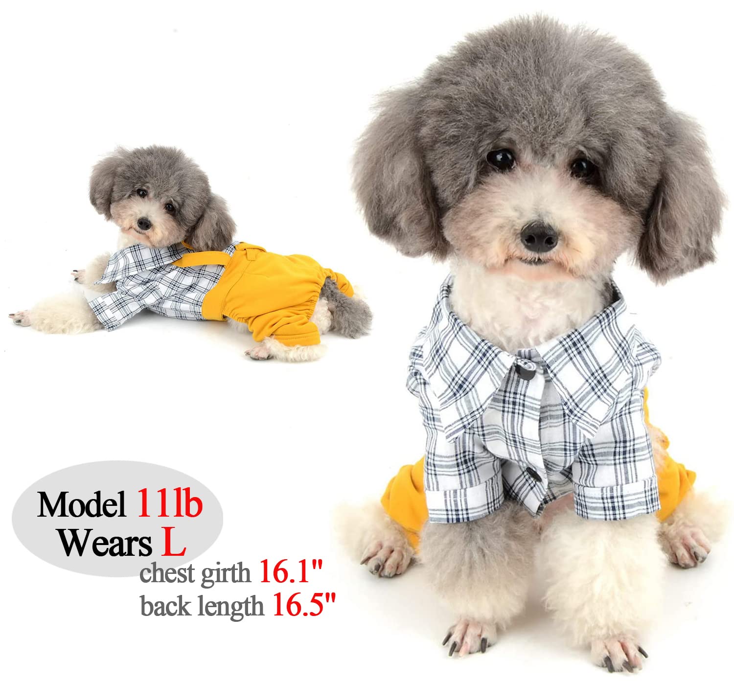 Dog Shirts Clothes Striped Onesies, Pet Plaid Overalls Apparel, Puppy Costumes Classic Black And White Jumpsuit With Bowtie For