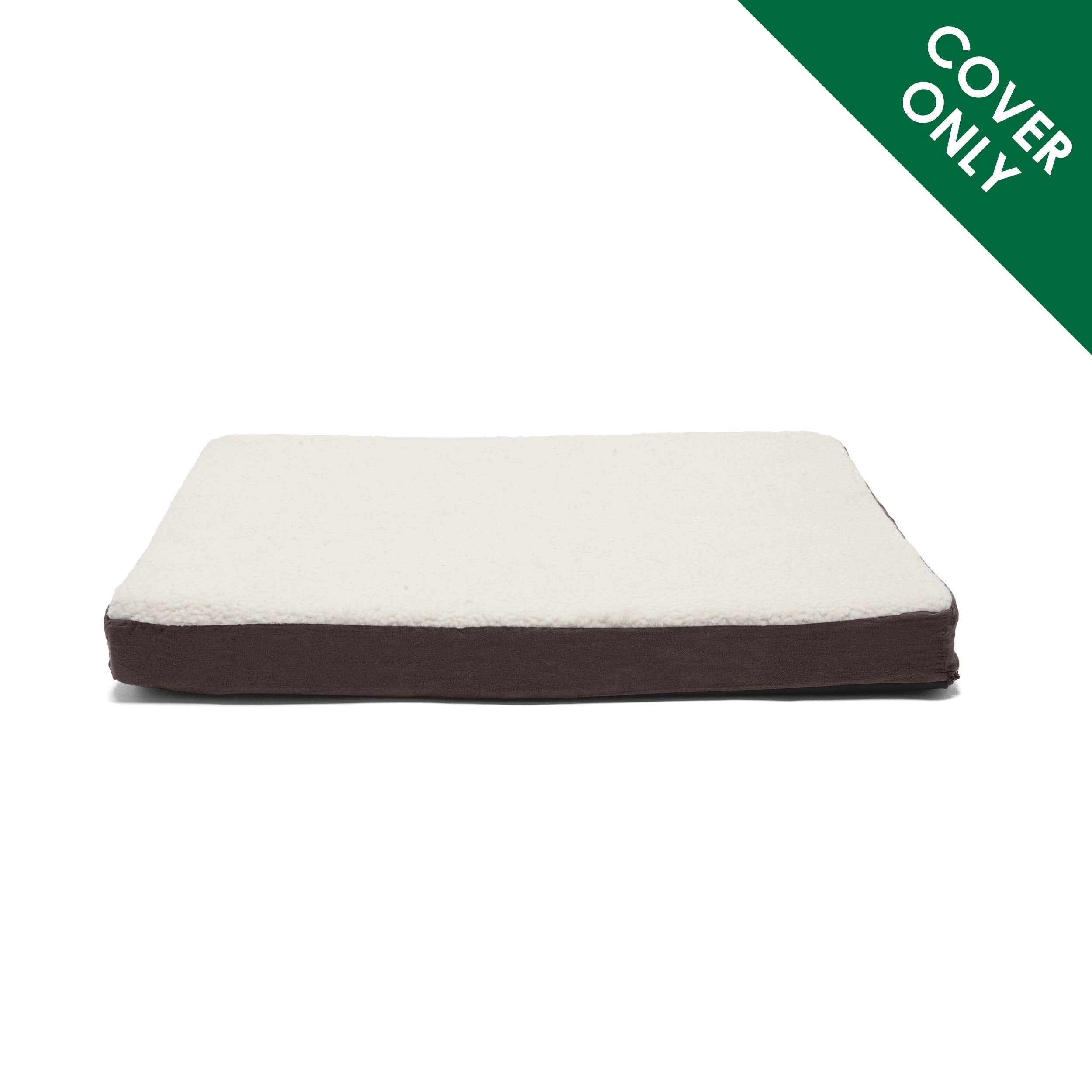 Furhaven Replacement Dog Bed Cover Sherpa & Suede Mattress, Machine Washable - Espresso, Large
