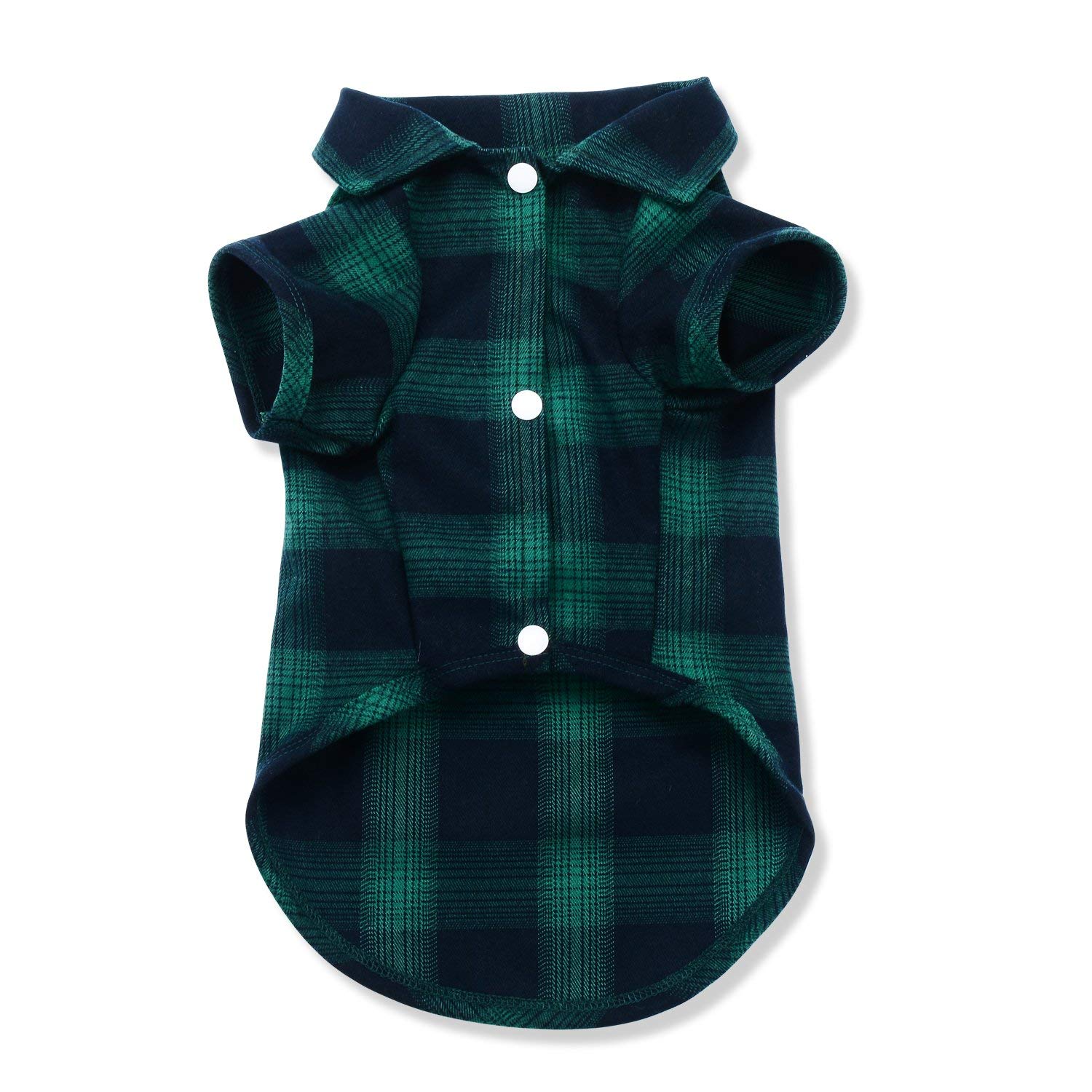 Koneseve Dog Shirt, Pet Plaid Clothes Shirt T-Shirt, Sweater Bottoming Shirt For Small Dog Cat Puppy Grid Adorable Wearing Stylish Cozy Halloween,Christmas Costumes {Green;L/Large}
