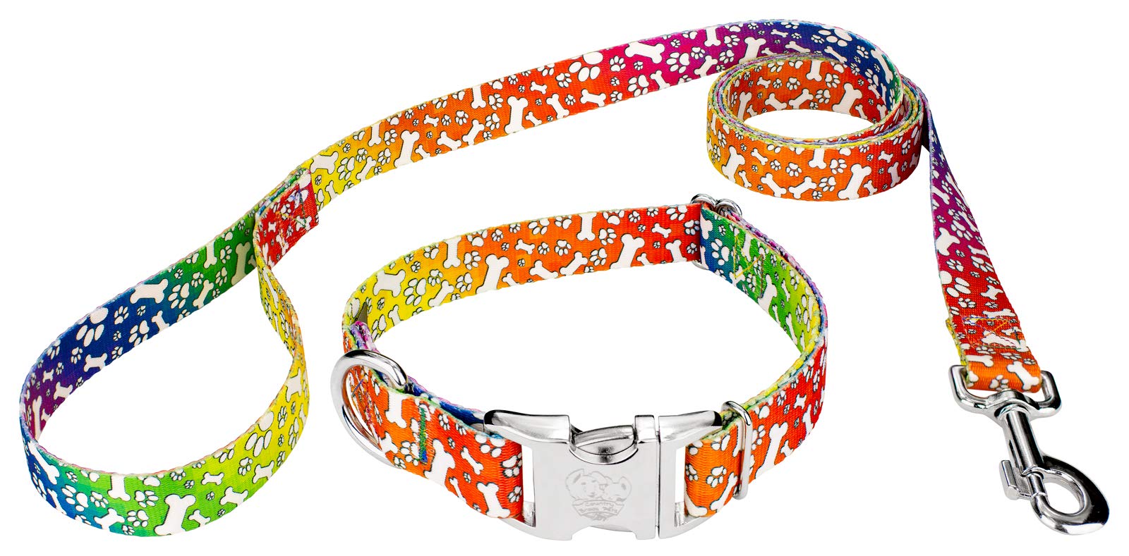 Country Brook Petz - Premium Trippy Doggo Dog Collar & Leash - Groovy Collection Featuring Far Out Designs (1 Inch, Medium)