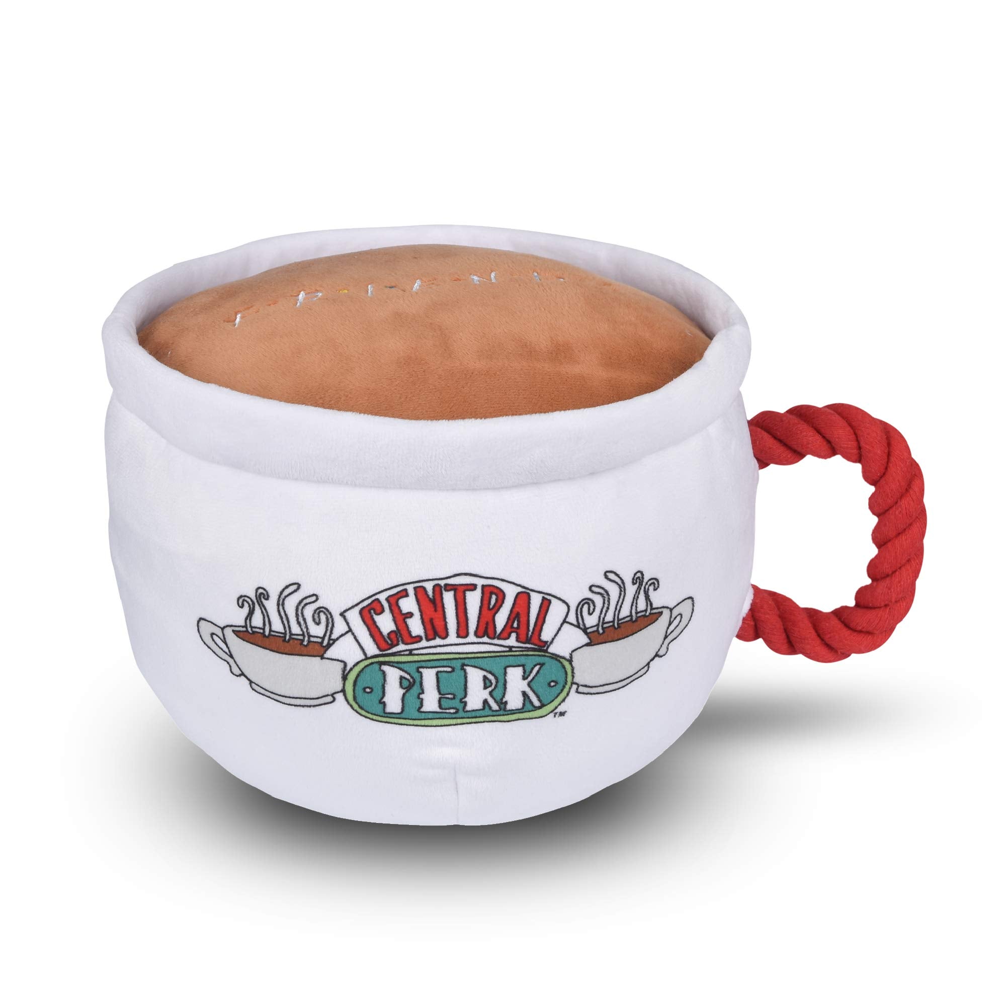 Friends The Tv Show Central Perk Coffee Mug Plush Dog Toy With Rope Handle Soft Cute Squeaky Toy For All Dogs  Stuffed Dog Toys 