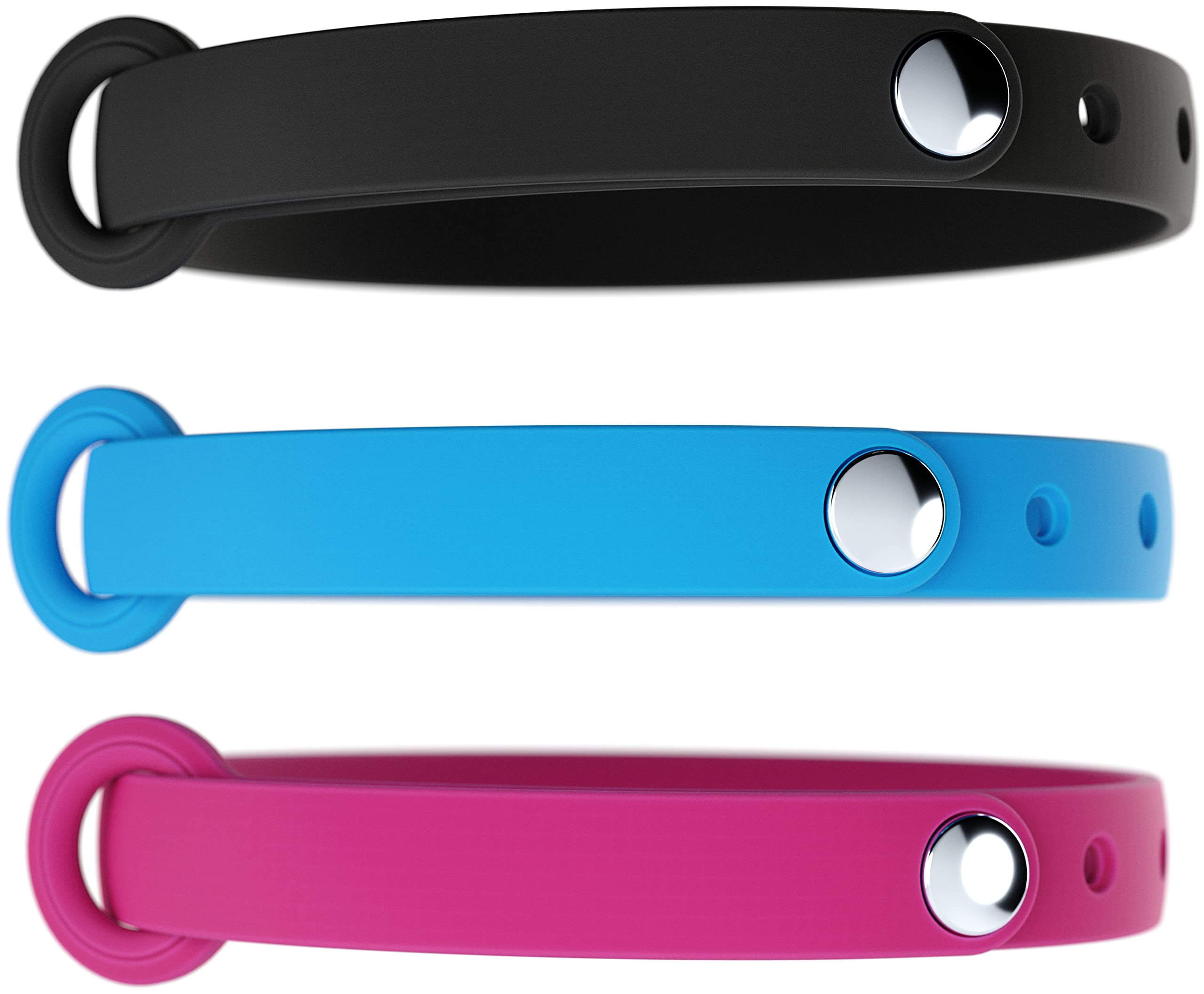 3 Pack Breakaway Cat Collar - Soft, Comfortable, And Lightweight Safety Buckle Collar With Name Tag Ring For Outdoor Cats And Sensitive Skin Kittens By Nuvuq (6 ⅞' To 10 ¼', Blue, Pink And Black)