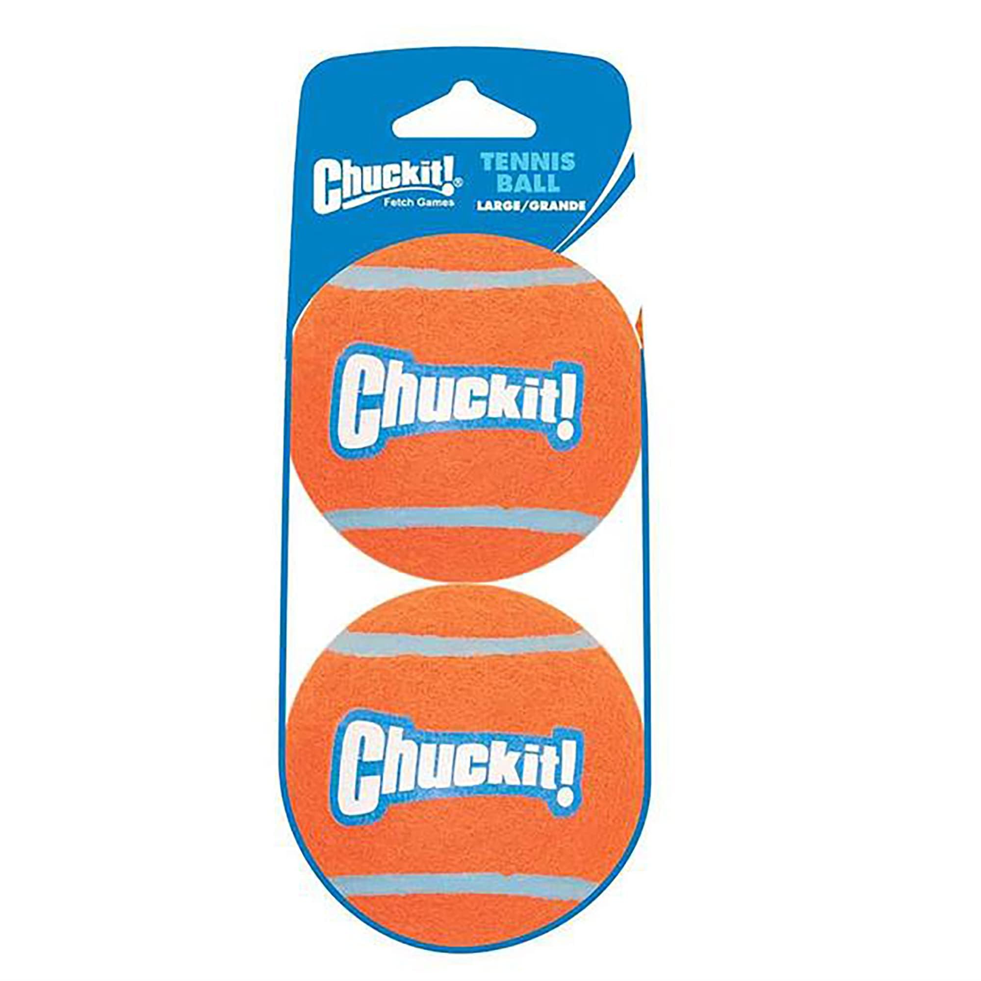 Chuckit! Dog Tennis Ball Dog Toy, Large (3 Inch Diameter) For Dogs 60-100 Lbs, Pack Of 2