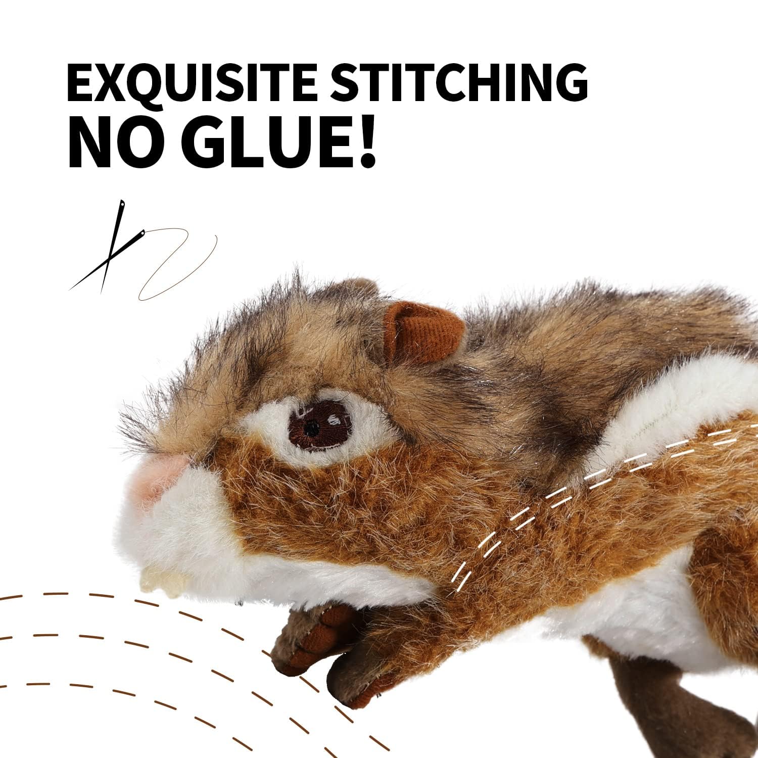 AFP Dog Squeaky Toy - Plush Chipmunk Chew Toy for Large Dogs