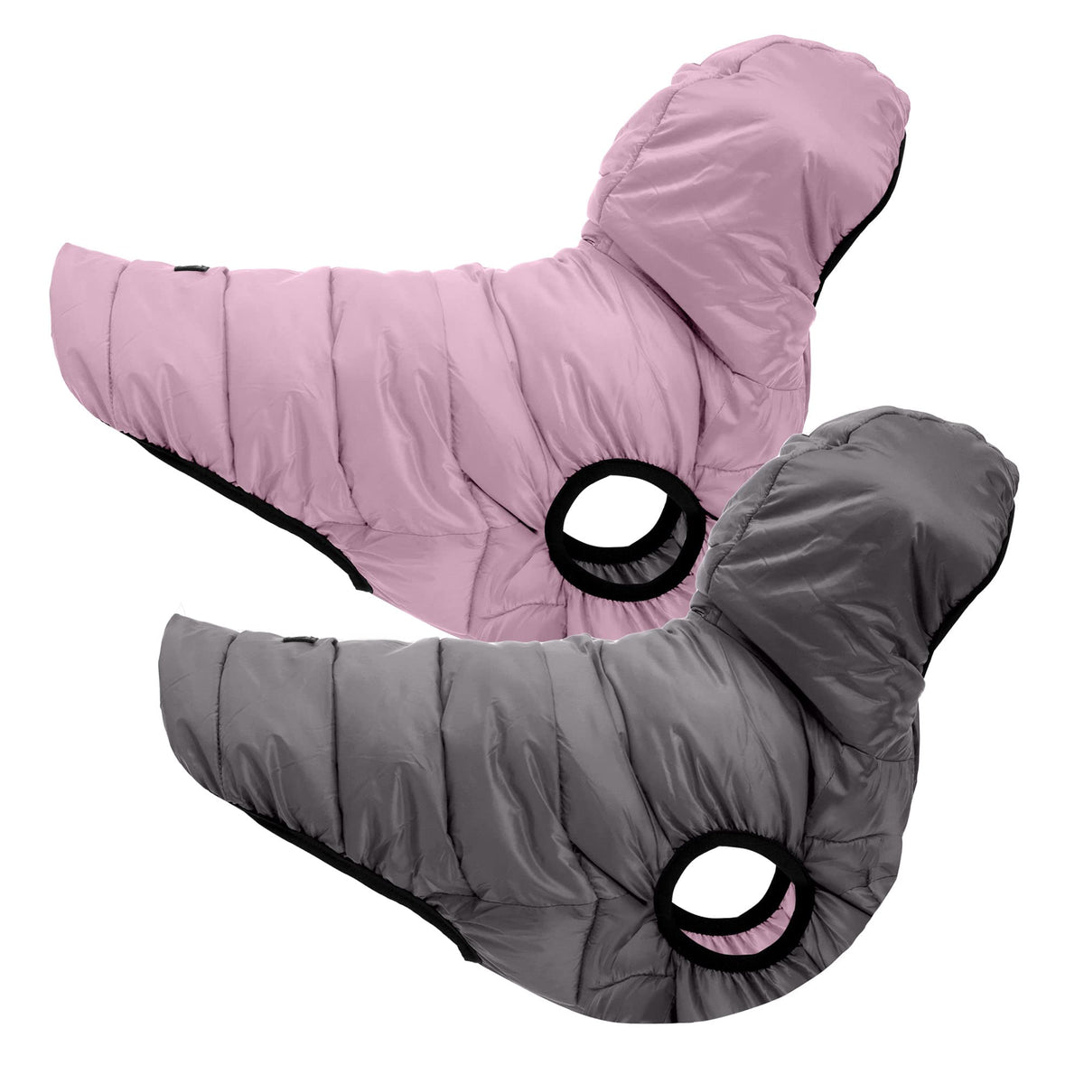 Pawtitas Reversible Dog Windproof Jacket | Water Resistant | Dog Coat For Winter To Keep Your Puppy Warm For Cold Weather Jacket | Purple - Grey Up Dog Vest For Large Breed Dogs - Pouch Included