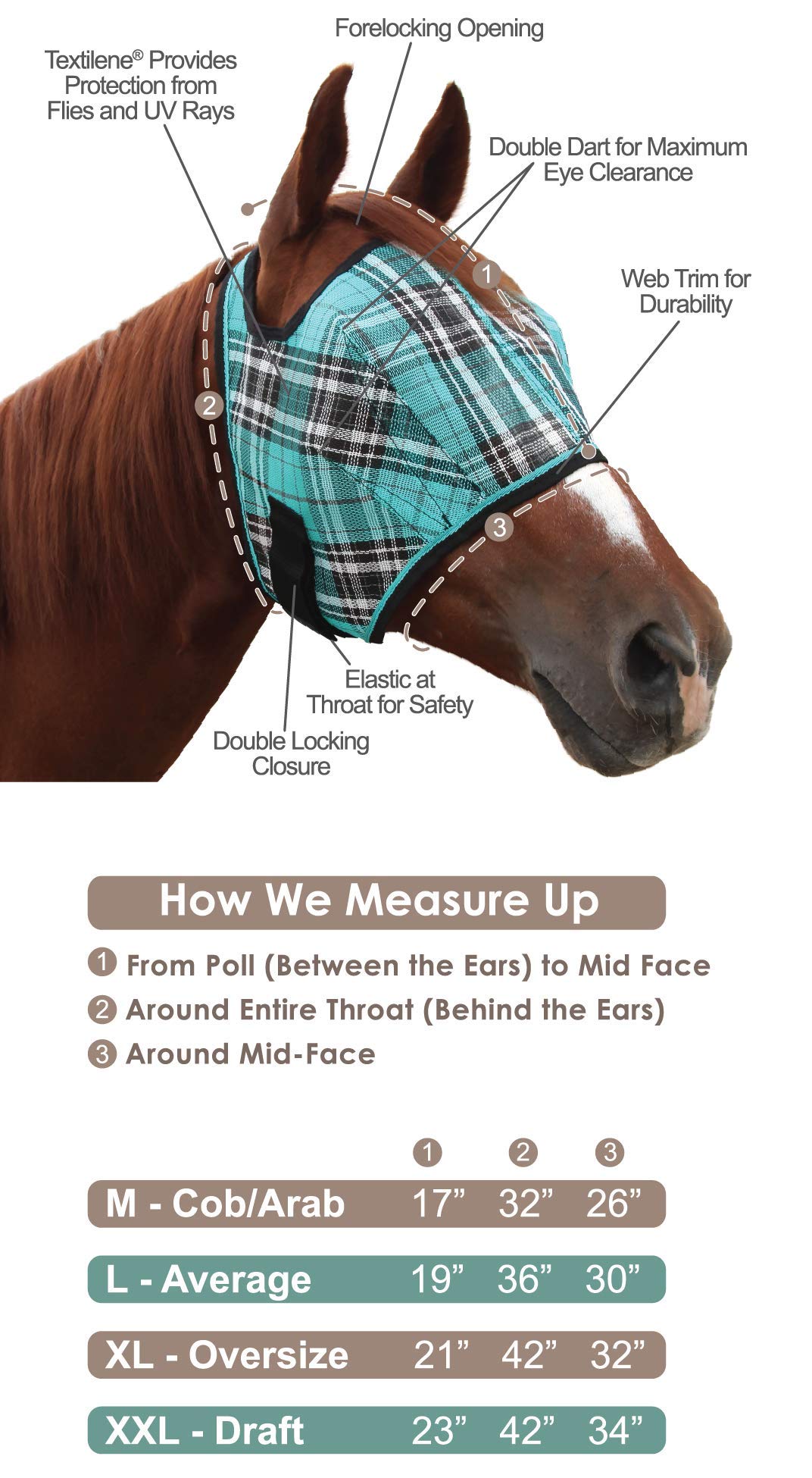 Kensington Signature Fly Mask w/Removable Nose (M-Small Horse, 2017 - Lavender Mint)