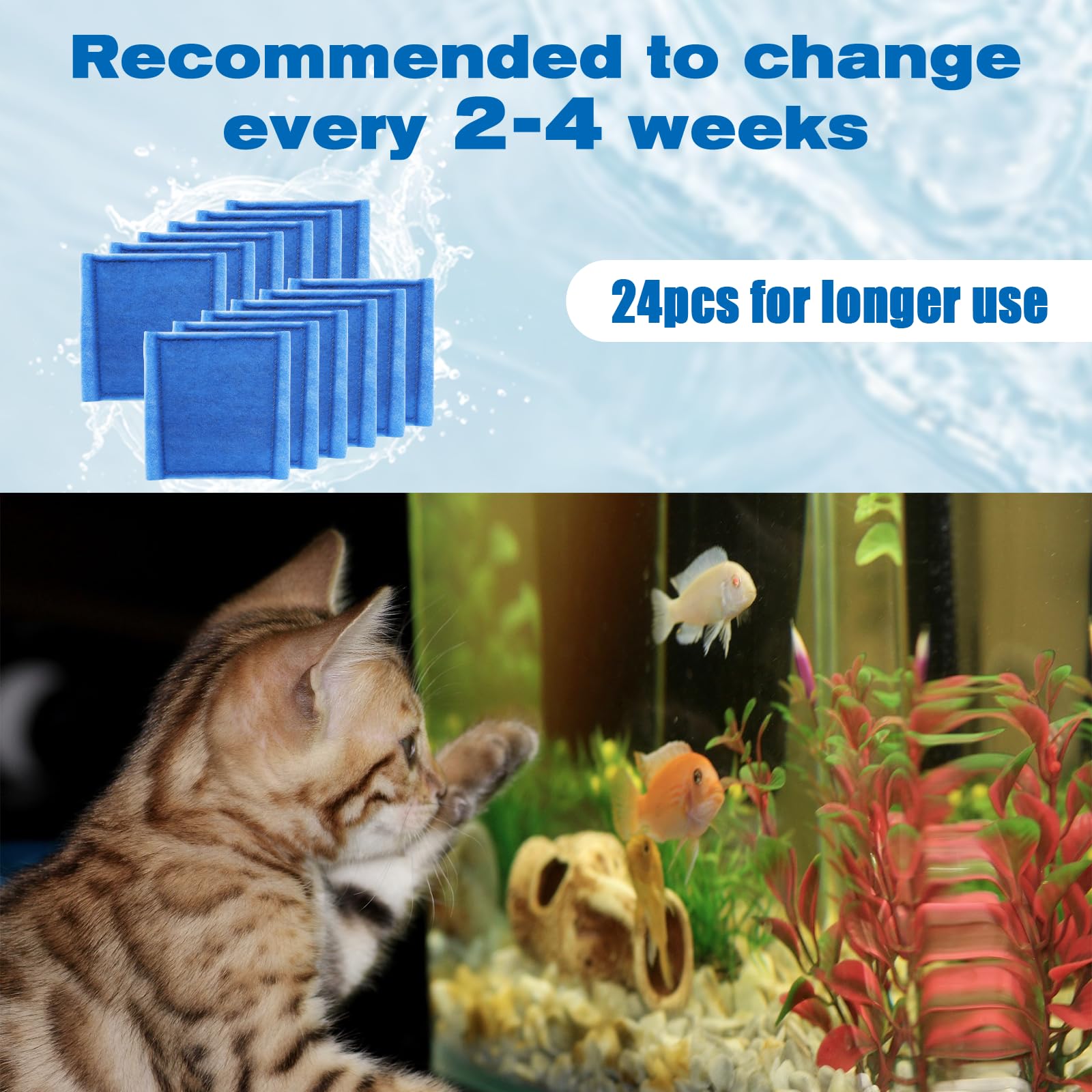 Hedday 24 Pack Aquarium Filter Cartridges For Aqua-Tech 30-60/20-40 Gallon Fish Tank Power Filter Replacement Ez-Change #3