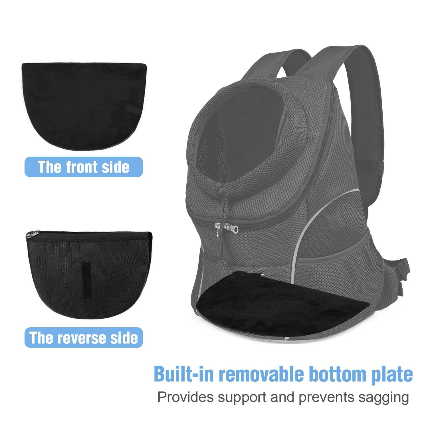 Woyyho Pet Dog Carrier Backpack Puppy Dog Travel Carrier Front Pack Breathable Head-Out Backpack Carrier For Small Dogs Cats Rabbits (L (Up To 14 Lbs), All Black)