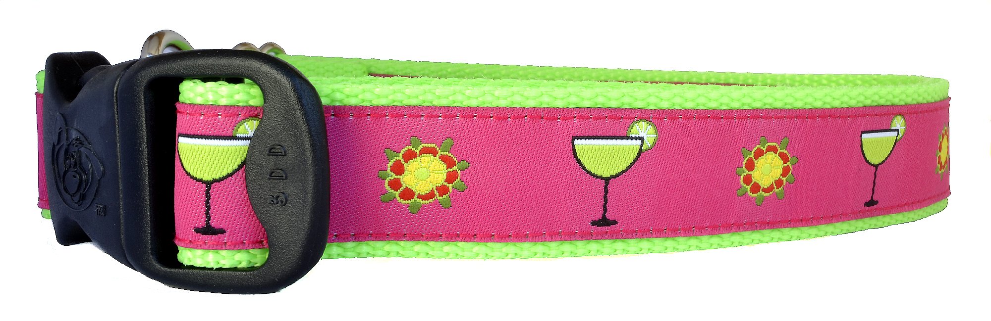 3 Dirty Dawgz Adjustable 3/4' And 1' Cinco De Mayo Fifth Of May Mexican Margarita Dog Collars For Medium Large And X-Large Dog
