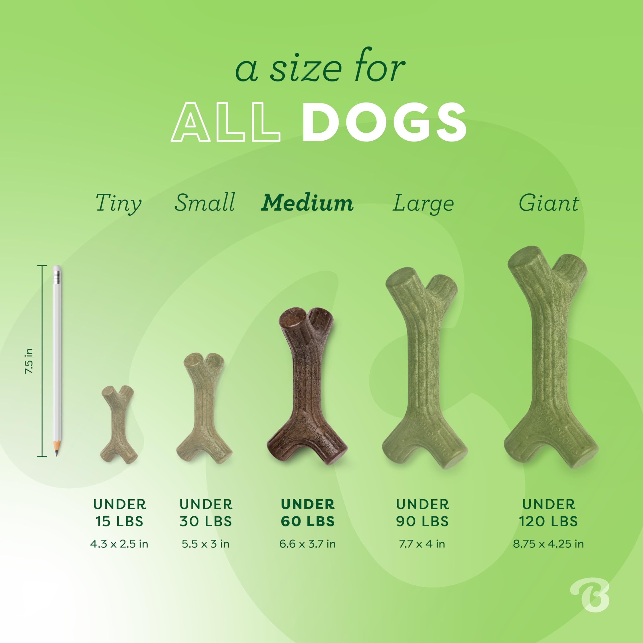 Benebone Bacon Stick Durable Dog Chew Toy For Aggressive Chewers, Real Bacon, Made In Usa, Medium