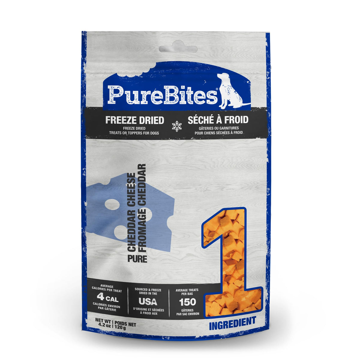 Purebites Cheese Freeze Dried Dog Treats, 1 Ingredient, Made In Usa, 4.2Oz