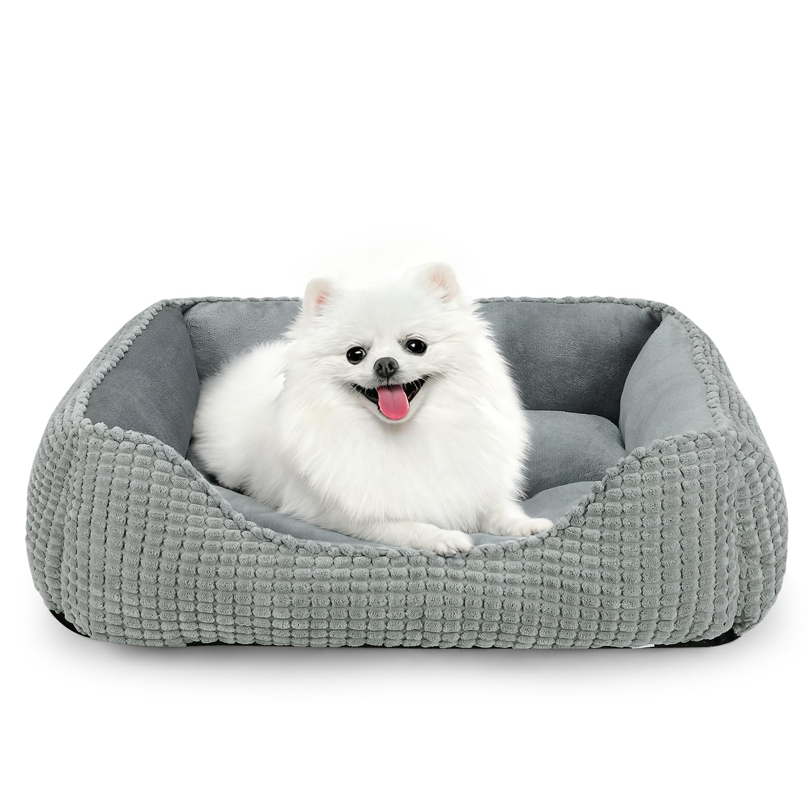 MIXJOY Dog Beds for Medium Dogs Washable, Rectangle Pet Bed Medium Size Dog, Orthopedic Sleeping Pet Sofa Bed, Soft Calming Cat 