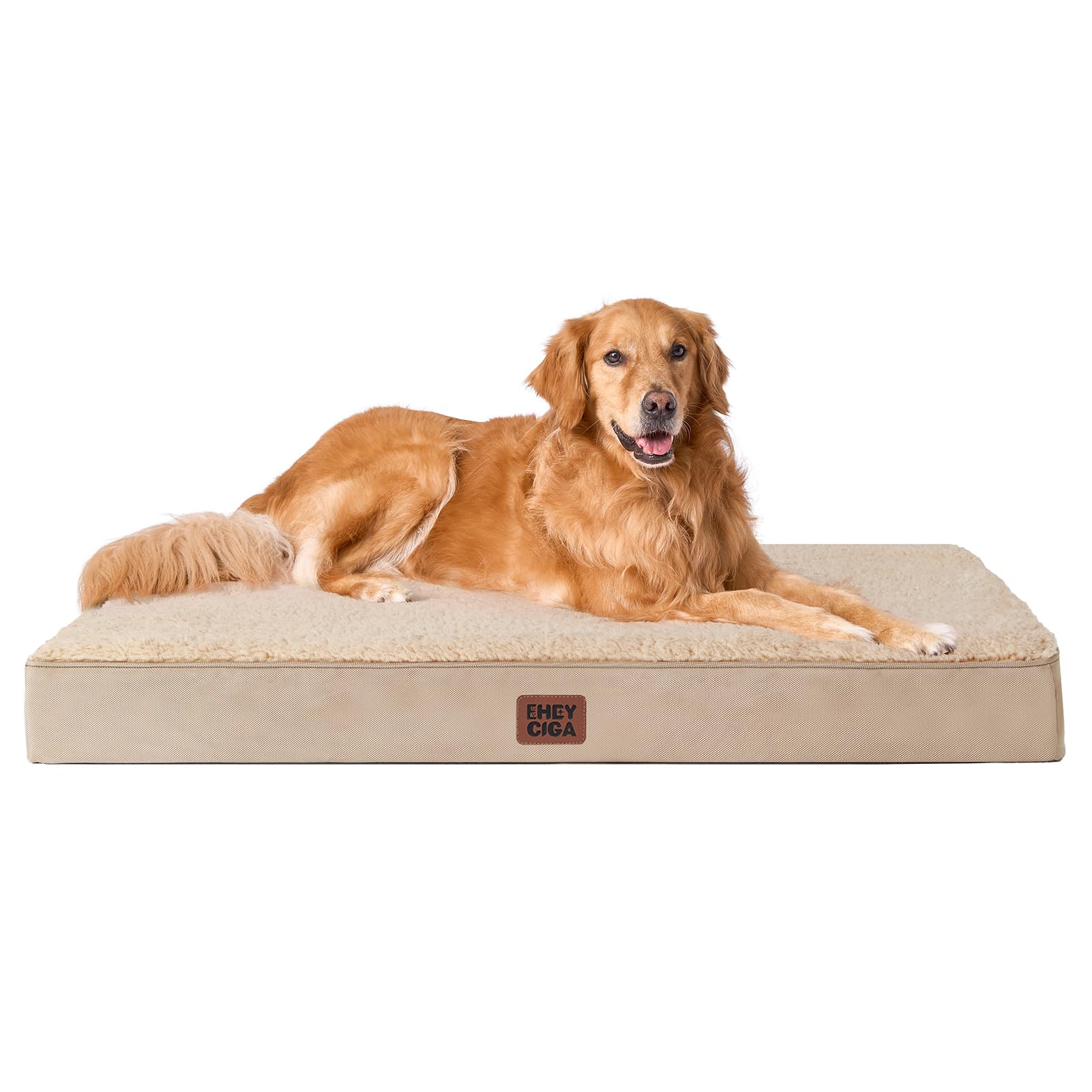 Eheyciga Orthopedic Xl Dog Beds For Extra Large Dogs With Removable Washable Cover, Khaki, 44X32