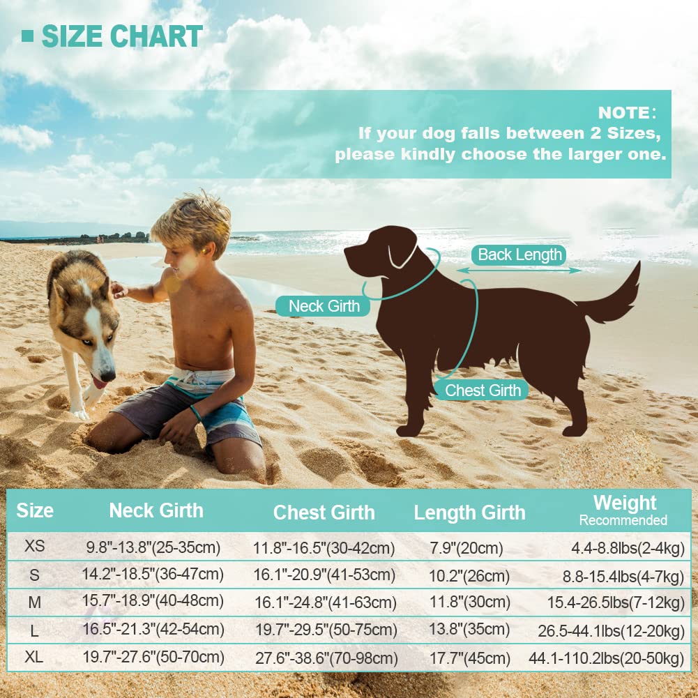 Emust Dog Life Vest, Swimming Preserver For Small And Medium Breeds, Ripstop Jacket With High Buoyancy And Lift Handle For Boat,