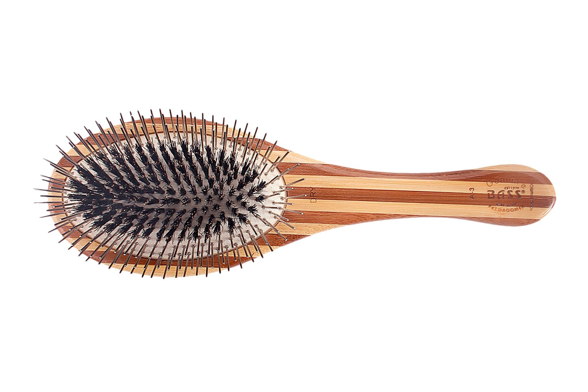 Bass Brushes | The Hybrid Groomer | Shine & Condition Pet Brush | Patented & Award Winning Pet Brush | Natural Bristle + Alloy P