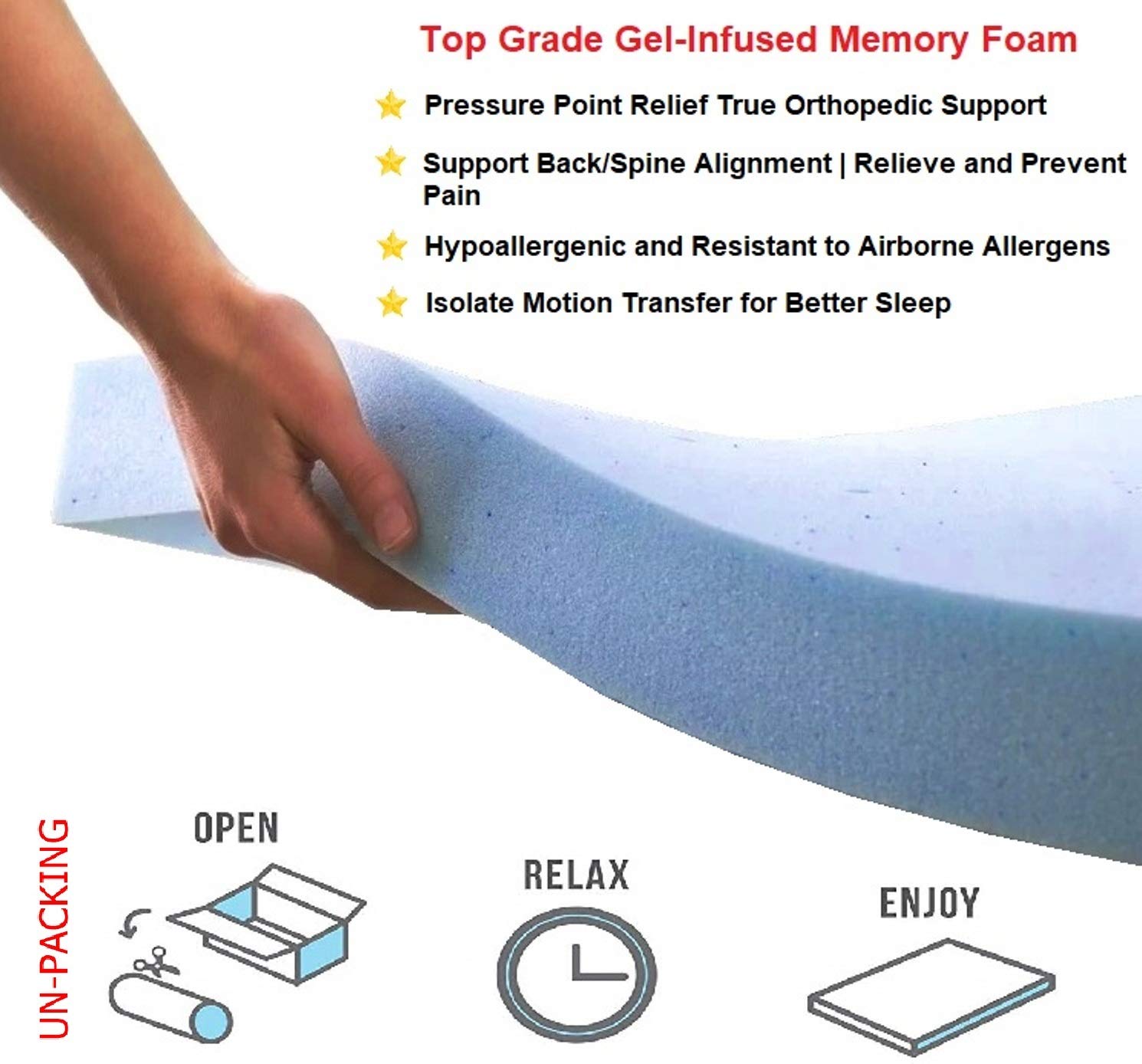Dogbed4less Extra Large Memory Foam Dog Bed, Orthopedic Ultra Plush Mattress, Thick Waterproof Lining and Durable Blue Denim Cov