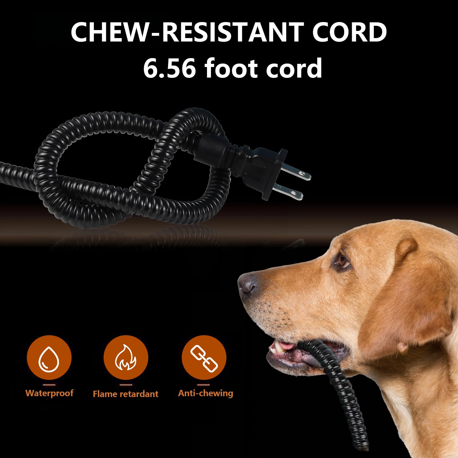 Heated Water Bowl for Dog & Cat, Outdoor Heated Dog Bowl with Chew Resistant Power Cord, Waterproof Heated Pet Bowl Smart Therma