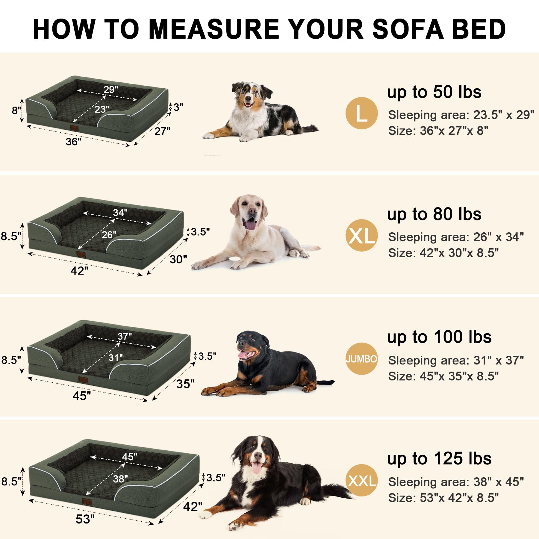 Casa Paw Orthopedic Waterproof Dog Bed For Extra Large Dogs, Memory Foam Xl Dog Bed With Sides, Egg-Crate Foam And Non-Slip Bott