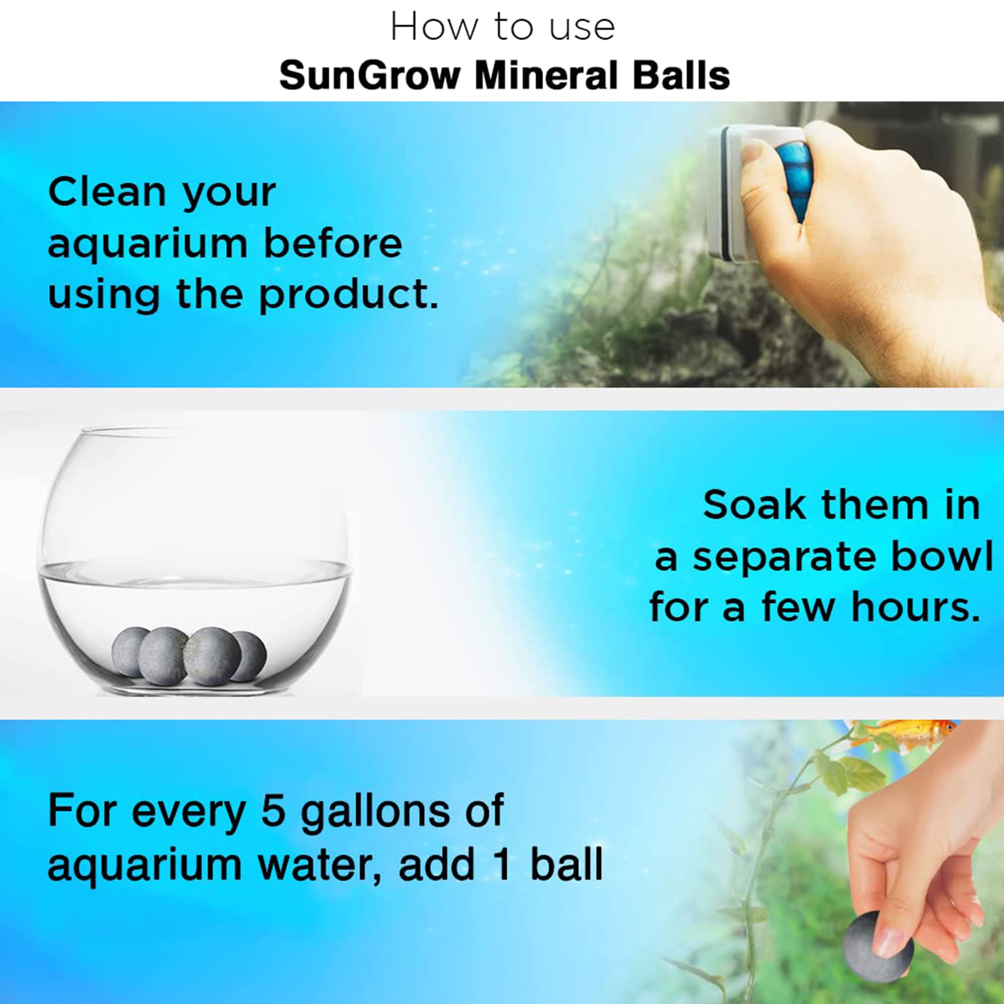 SunGrow Betta Balls, Water Conditioner with Over 30 Beneficial Elements for Tropical Fish, Freshwater Fish Tank pH Balance Decor
