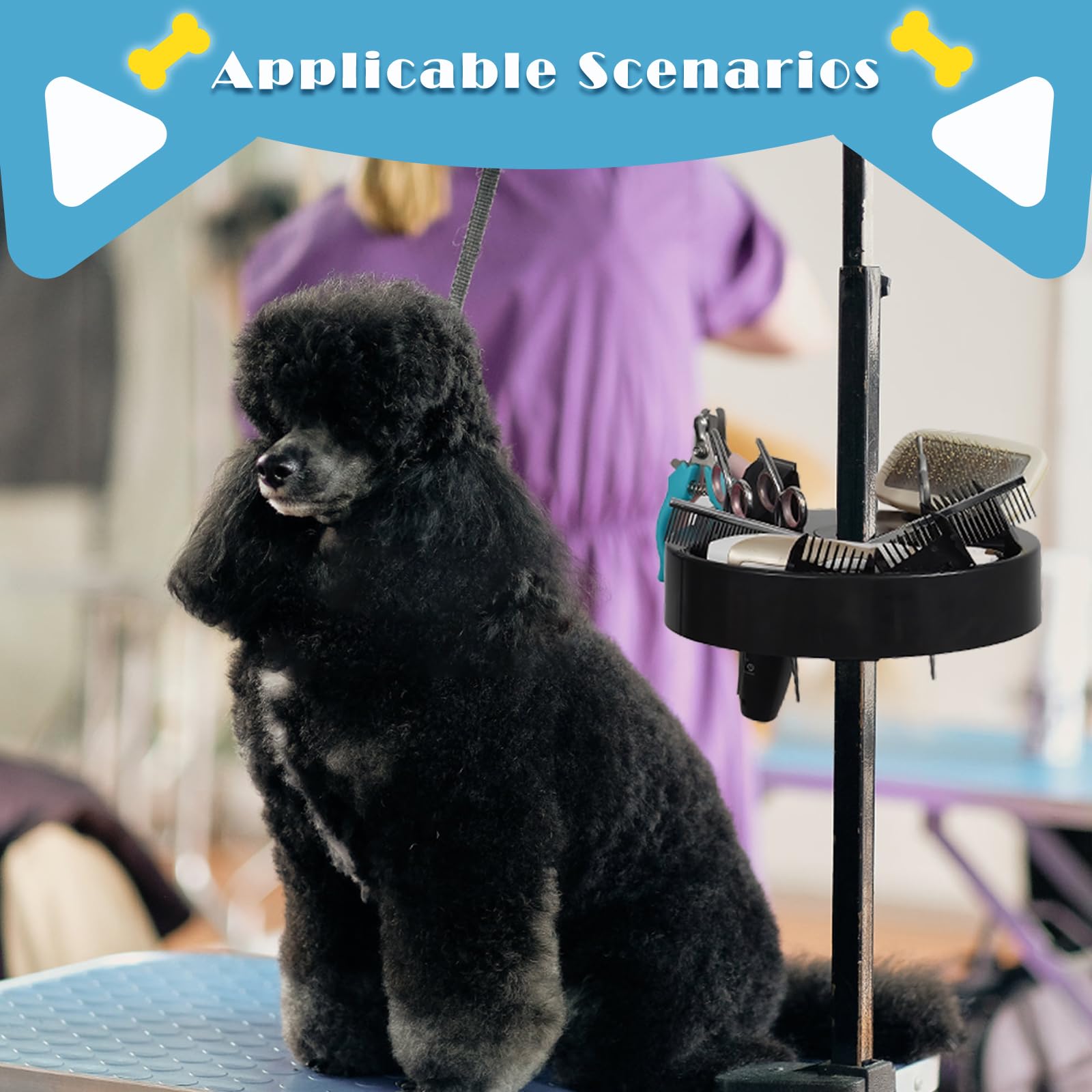 Huioqwe Dog Grooming Organizer - Adjustable Beauty Tools Organizer & Pet Grooming Storage Rack For Scissors, Brushes & Accessori