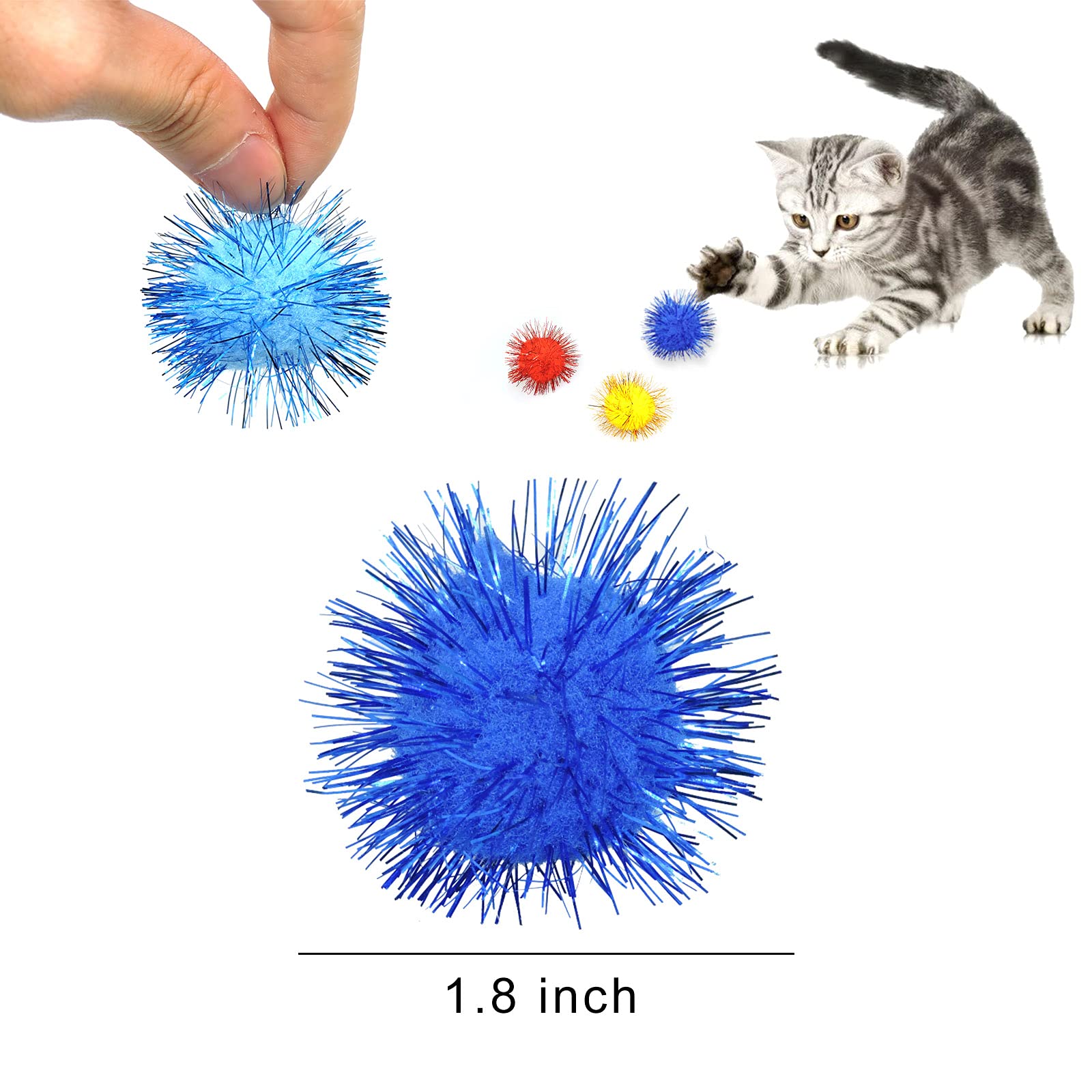 Andiker Cat Crinkle Balls, 2.36 Inches Colorful Cat Balls Chew And Chase Cat Mylar Crinkle Balls Lightweight Cat Toys For Indoor Cats To Keep Fit And Active (100Pc)