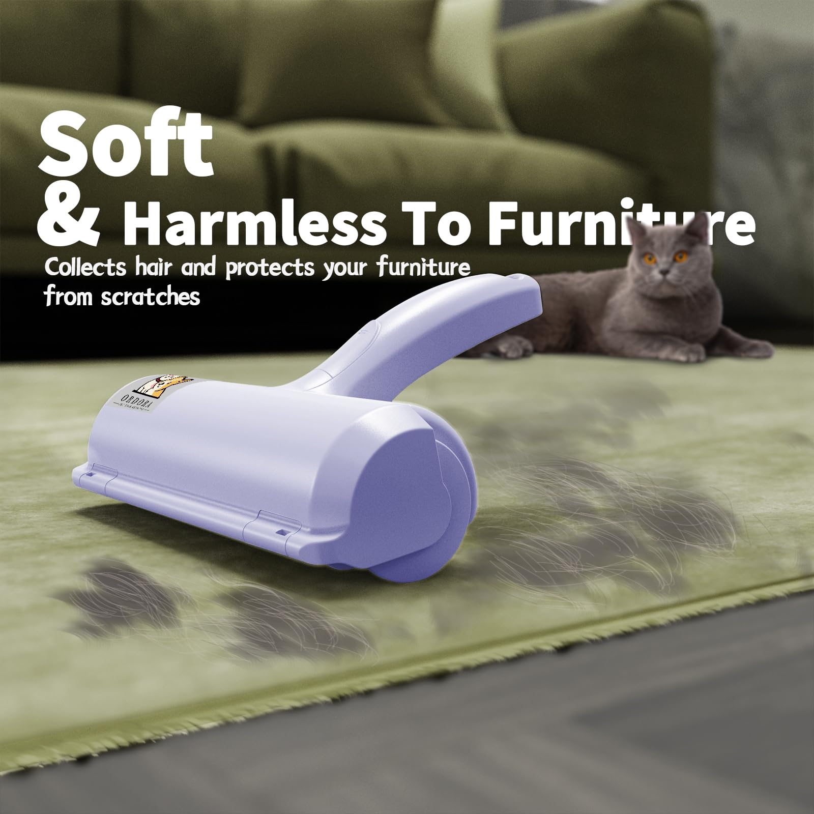 Ordora Pet Hair Remover For Couch, Reusable Dog Hair Remover Roller For Dog & Cat, Self-Cleaning, No Adhesive Or Sticky Tape Nee