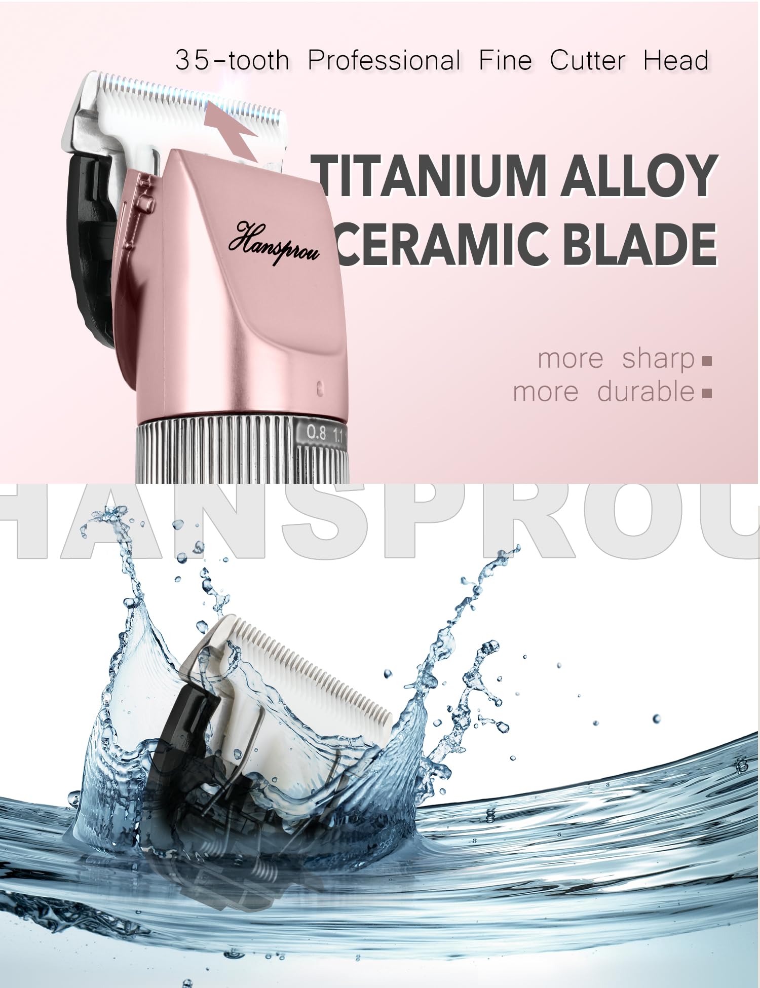 Hansprou Dog Clippers For Grooming,Upgraded 36V Heavy Duty Dog Clippers,Professional Pet Hair Trimmer For Thick Coat,Corded Pet