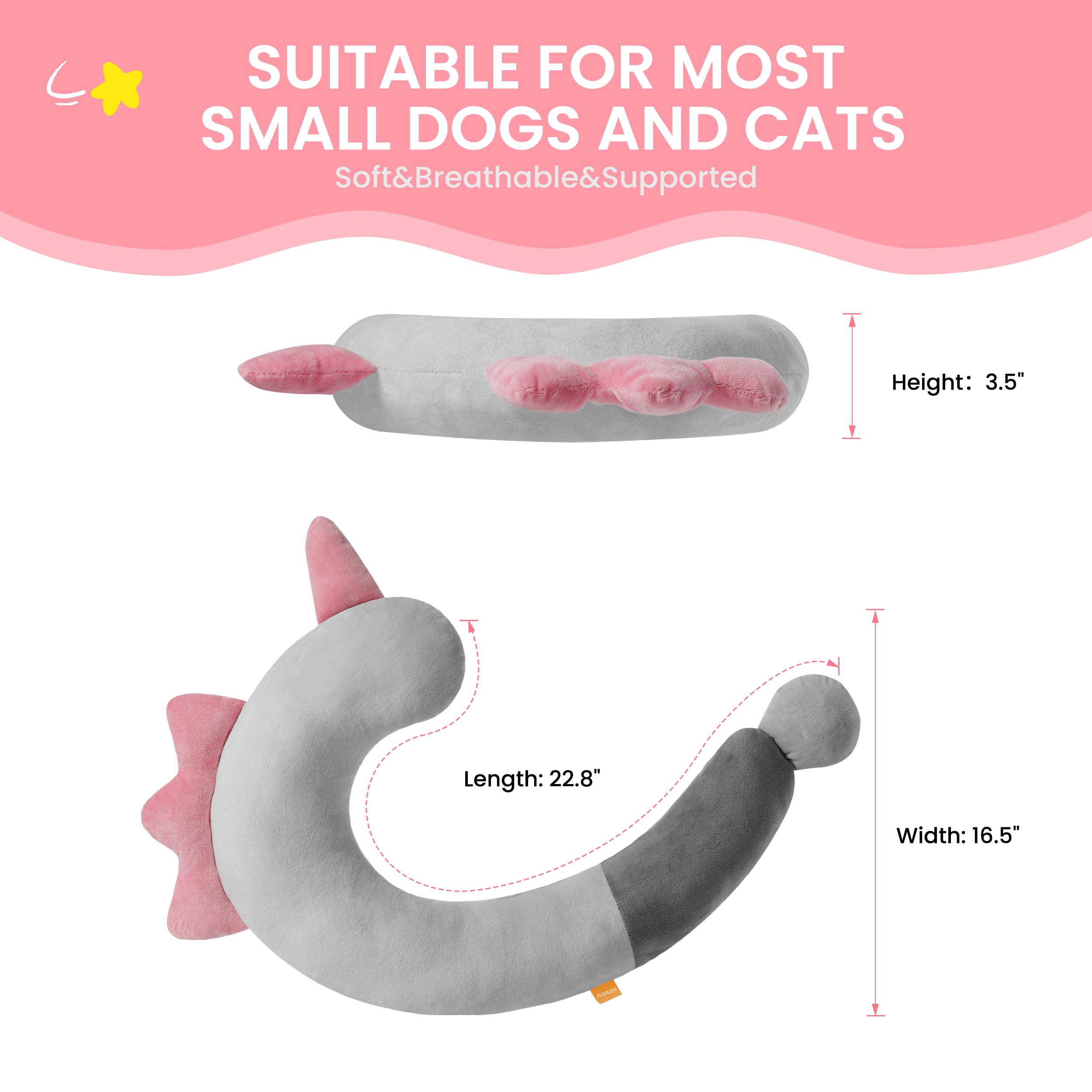 Hipetpy Dog Pillow - Soft Neck Pillow For Dogs, Washable Dog Calming Pillow For Better Sleep, Reduces Anxiety, Gift For Medium/L