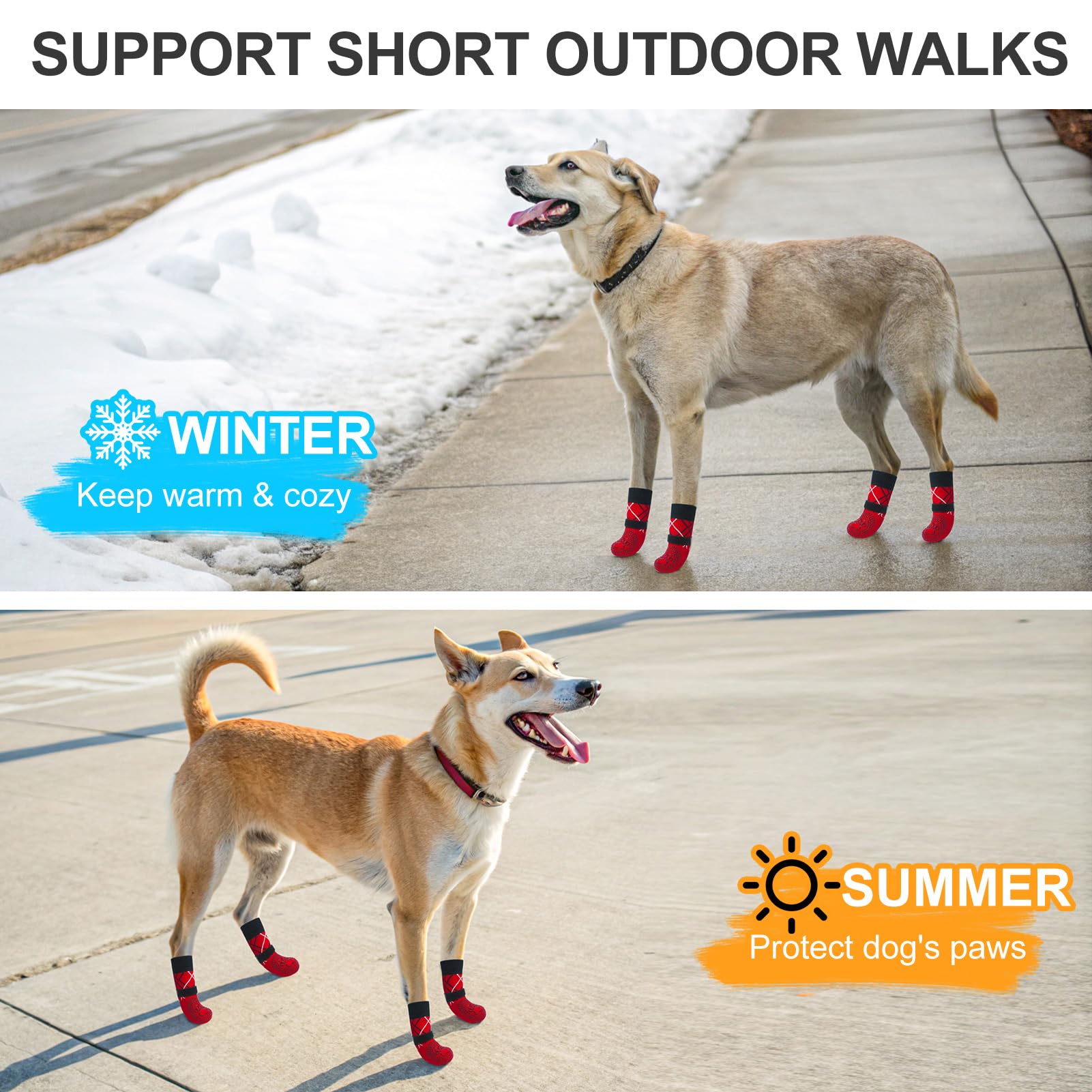 BEAUTYZOO Dog Socks - Anti Lick, Anti Slip, Senior Dog Grippy Socks - Size SM