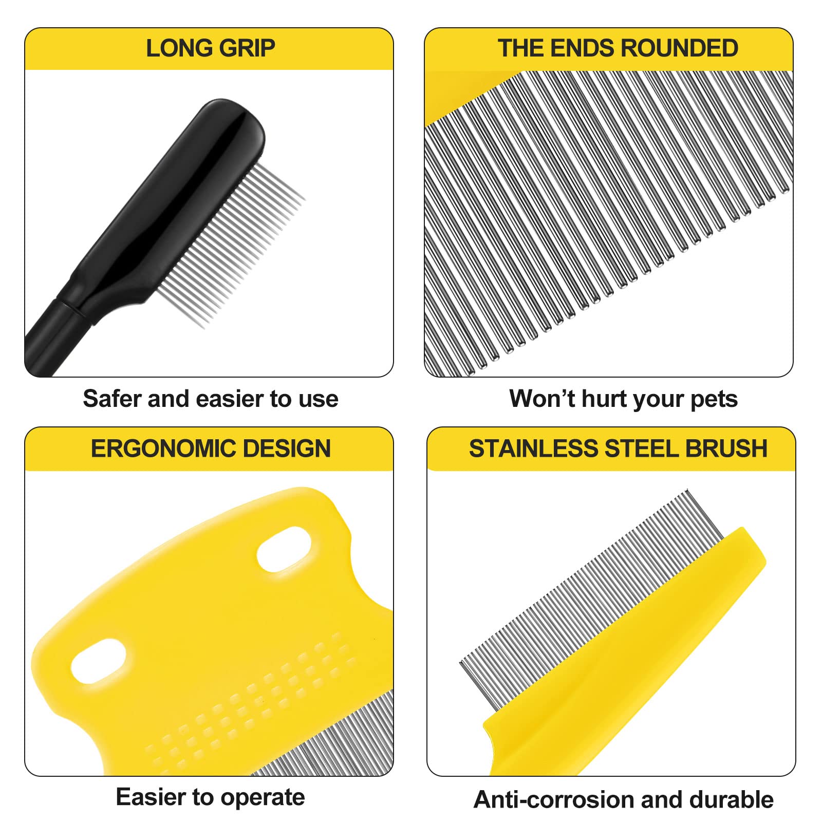 5 Pieces Dog Eye Combs Tear Stain Remover Combs Pet Grooming Comb For Small Dogs Gently Removing Eye Mucus And Crust (Yellow, Bl