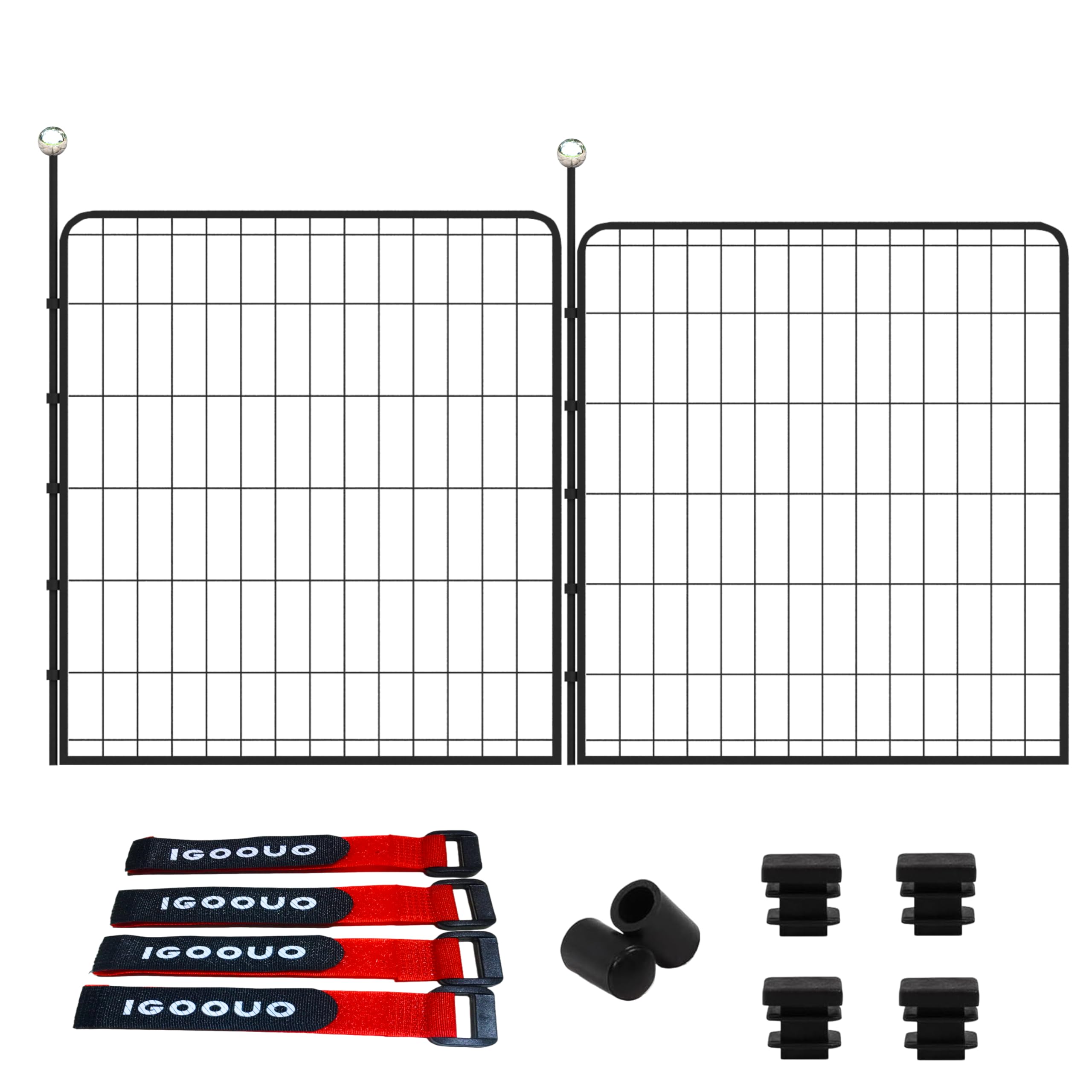 Igoouo Portable Dog Crates, 32'' Metal Pet Playpen For Small/Medium Dogs, Indoor/Outdoor, Easy-Carry Straps, 2 Add-On Panels, No