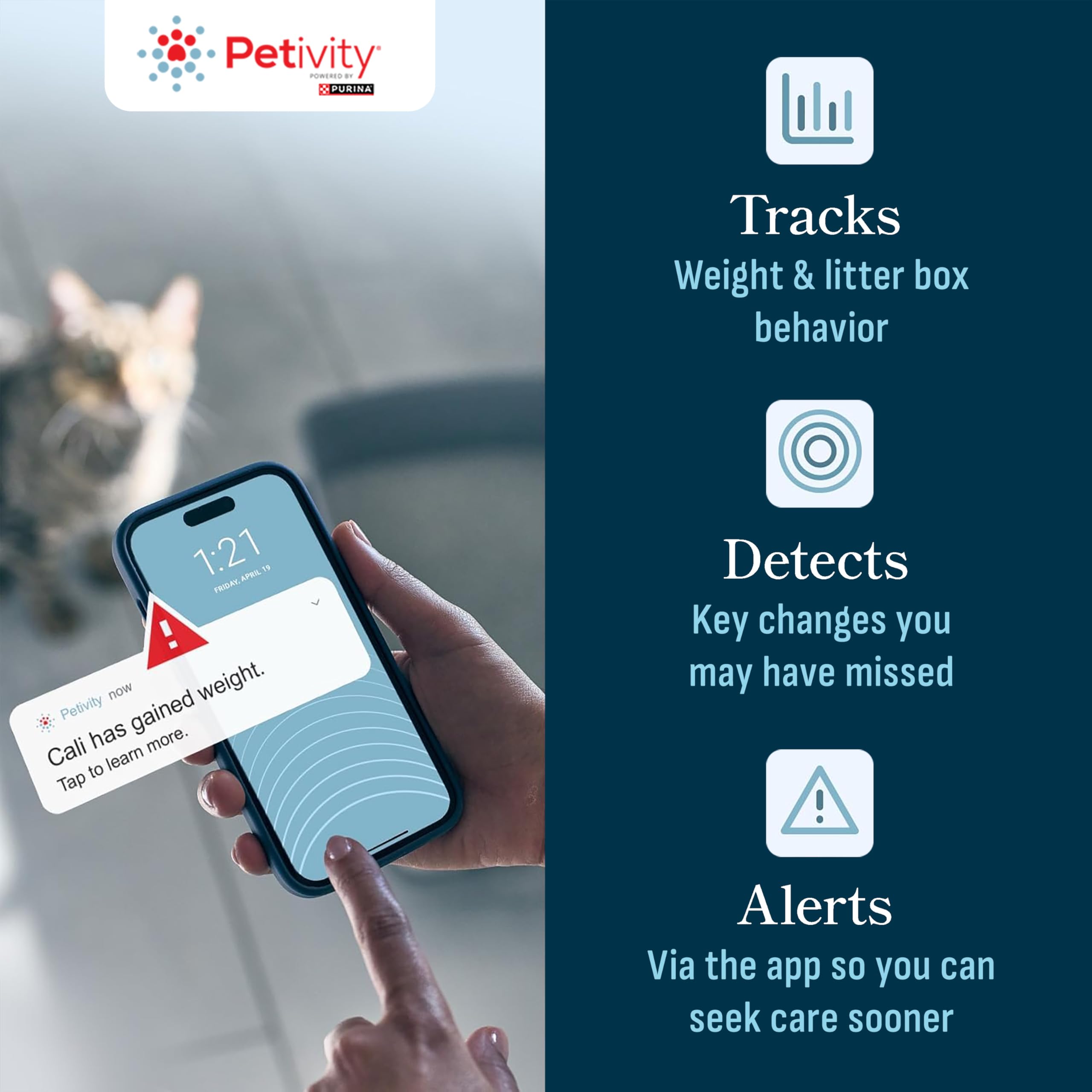 Purina Petivity Smart Litter Box Monitor Cat Weight Scale & Health Tracker - Monitor Litter Habits, Track Weight Accurately, Ai