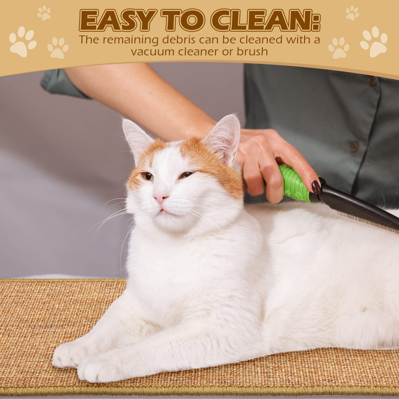 Riakrum 2 Pack 32 X 16 Inches Sisal Cat Pad Rectangular Sisal Cat Scratch Mat Natural Fabric Cat Pad Horizontal Cat Pad Scratching Scratch Mat Protector For Furniture Sofa And Wall (Brown)