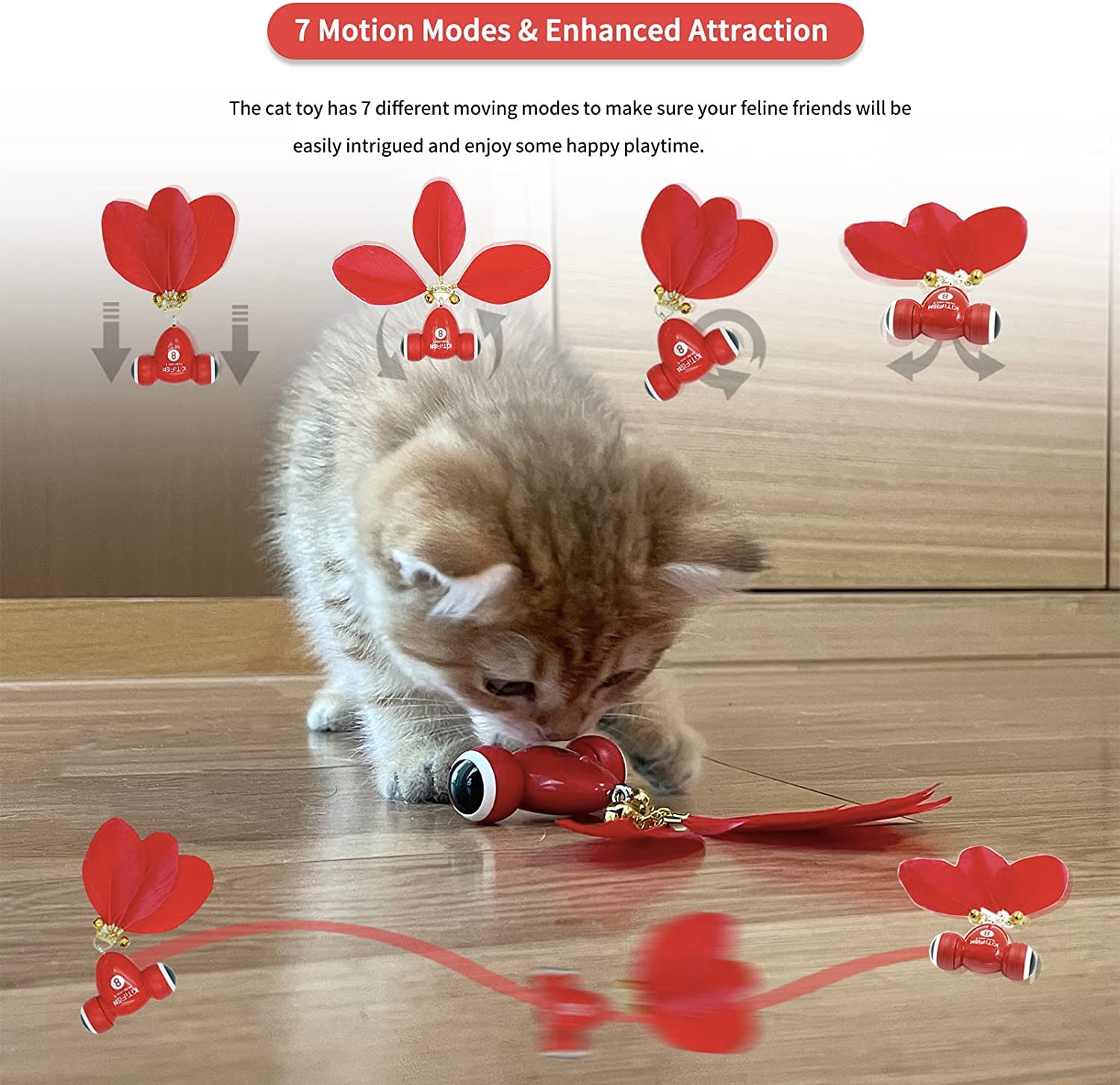 Kitifish Interactive Cat Toy, Automatic Fish Toy With Motion Activation, Usb Rechargeable, Fun Exercise Toy For Indoor Cats And