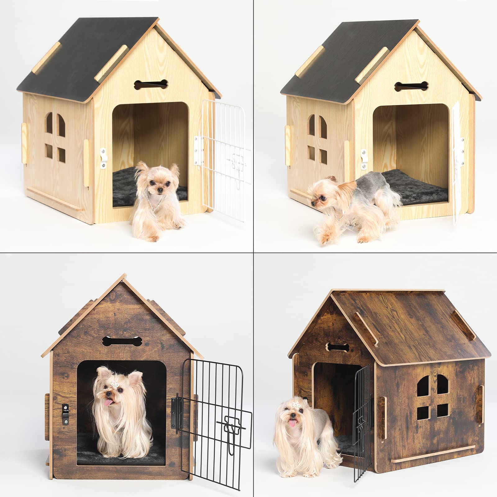 Dog House Indoor Kennel, For Small Dogs Or Other Small Animals Such As Cats And Rabbits, Wooden Detachable, With Air Vents And E
