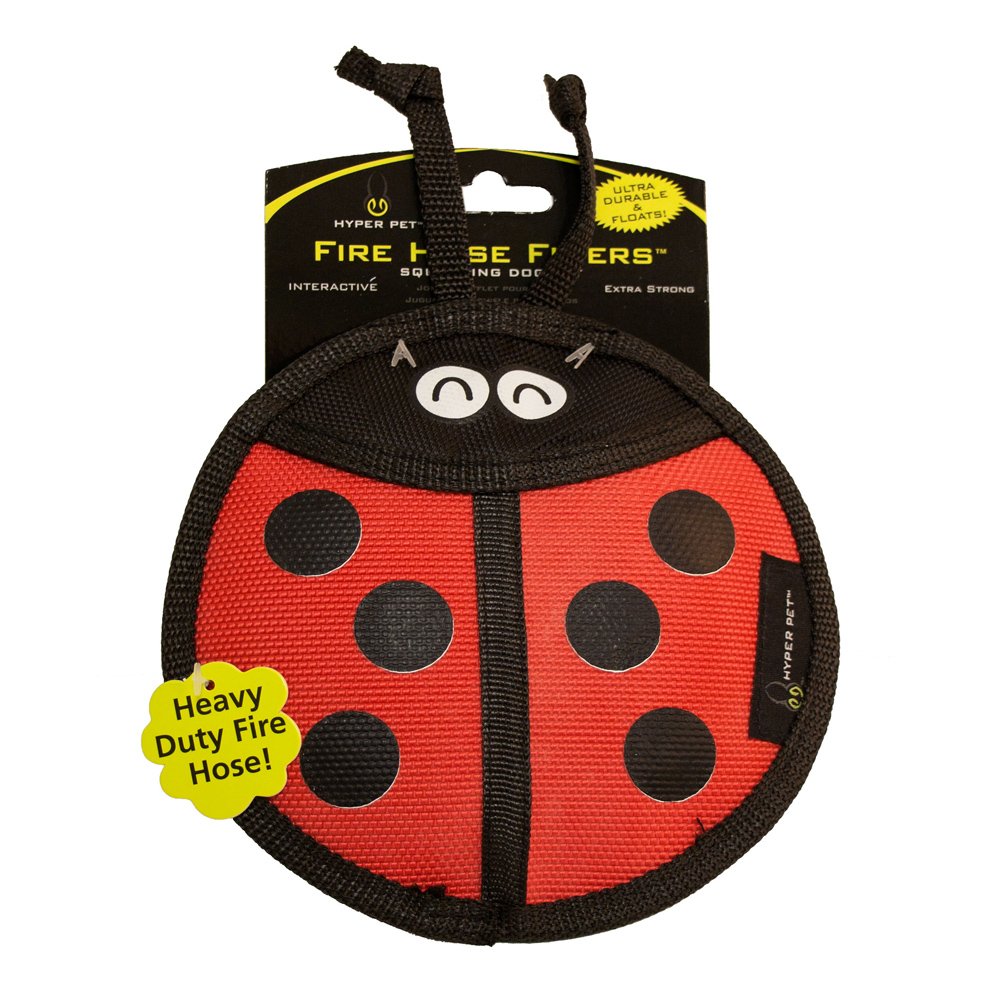 Hyper Pet Firehose Flyers Ladybug Durable Squeaky Dog Toy