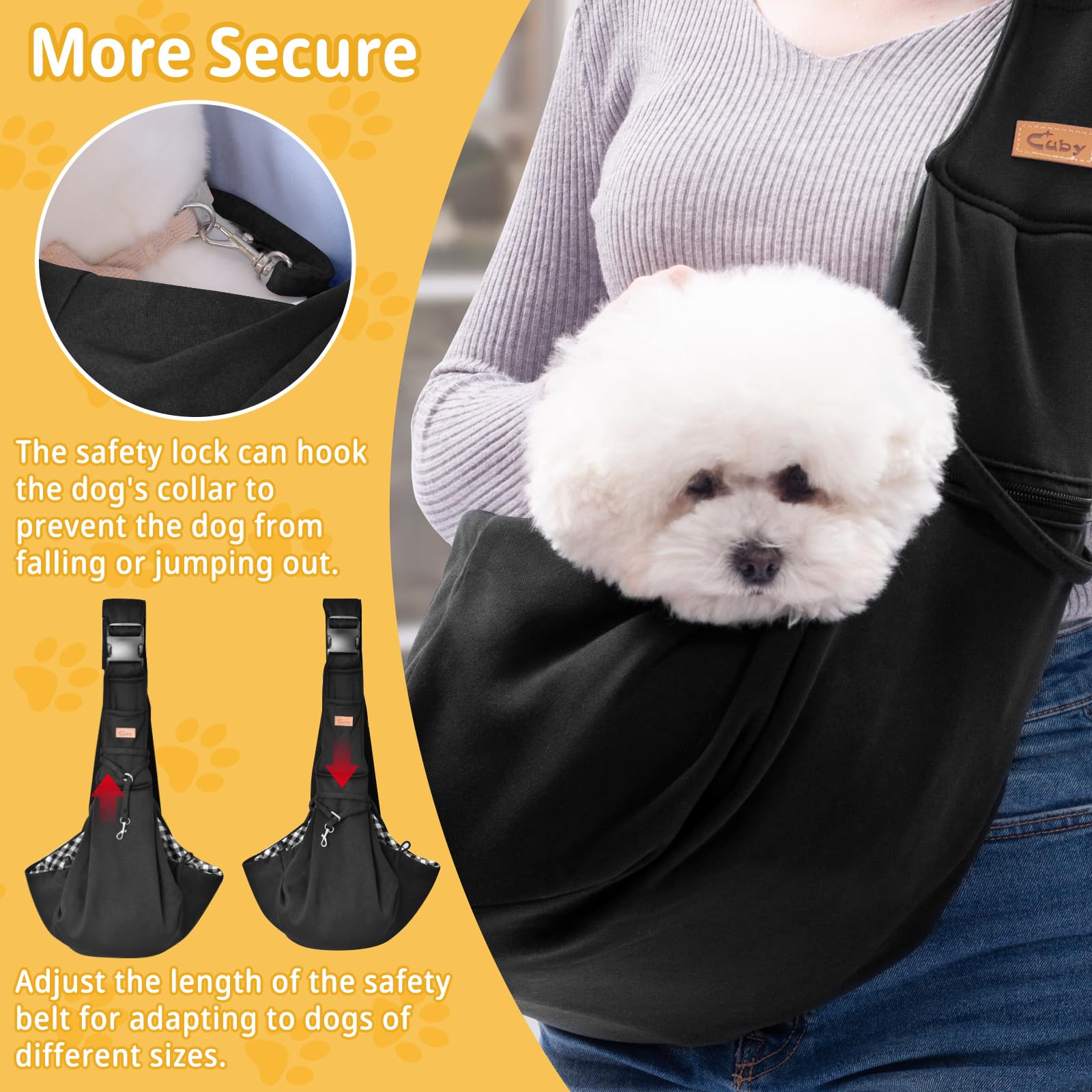 Cuby Dog And Cat Sling Carrier, Hand-Free Dog Carrier Slings With Adjustable Straps Pocker, Puppy Slings Carrier For Small Dogs