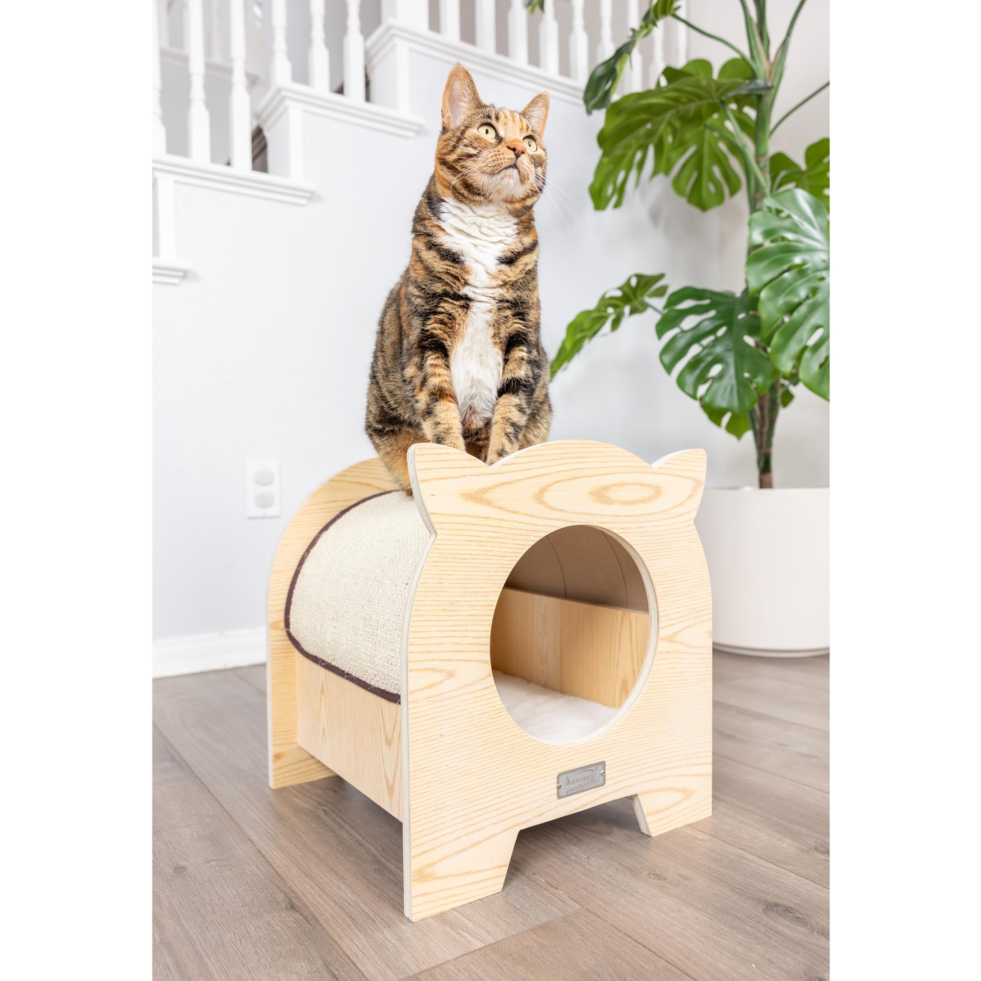 Armarkat Model S1203 Premium Wood Cat Hideaway, 15''(L) X 15''(W) X 16''(H)