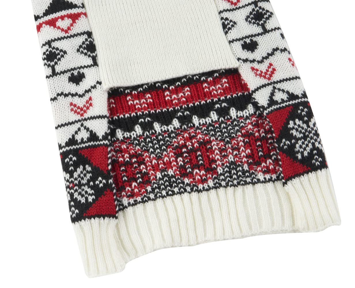 White Red Ugly Vintage Knit Reindeer Holiday Festive Christmas Dog Sweater For Small Dogs, Small (S) Back Length 12'