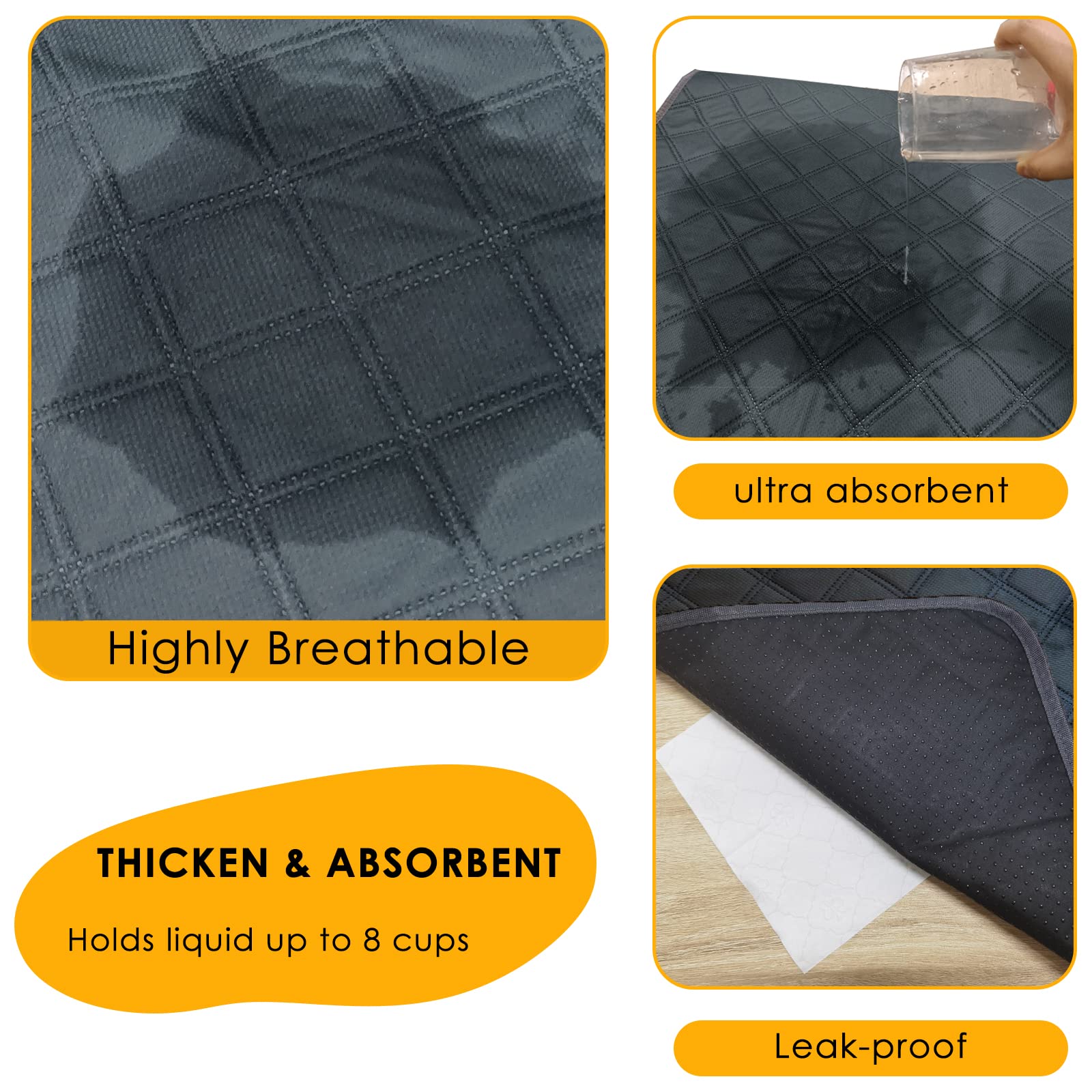 Mooydee 2 Pack Guinea Pig Cage Liners for C&C 2x3 Habitat Guinea Pig Bedding Washable | Super Absorbent | Waterproof | Non Slip