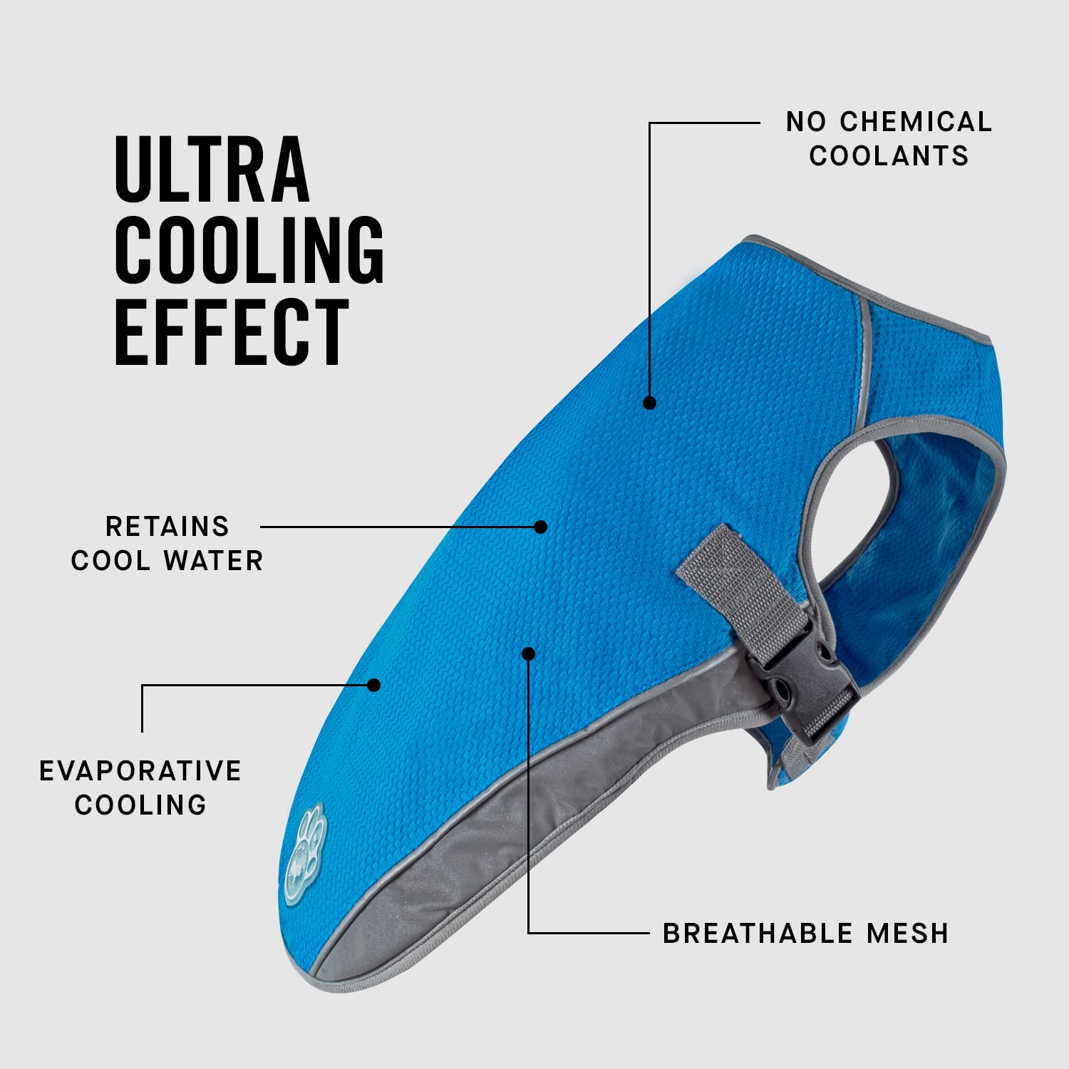 Canada Pooch Dog Cooling Vest - Evaporative Cooling Vest For Dogs With Breathable Mesh Material & Reflective Lining, Adjustable Dog Cooling Vest Great For Dogs 16 (15-17' Back Length), Aqua