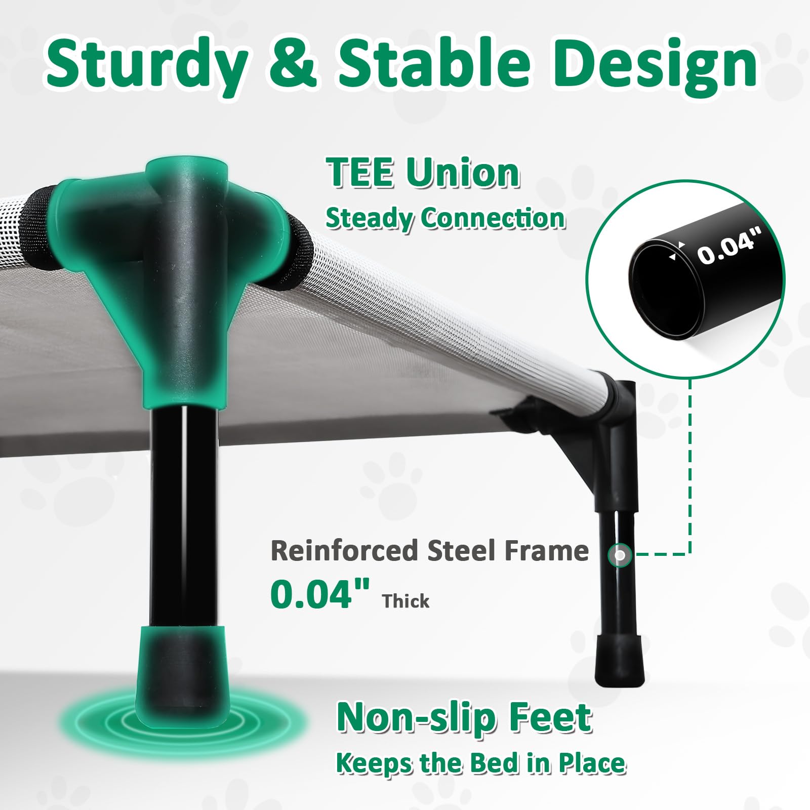 Kmfyzye Elevated Dog Cots Beds For Large Dogs, Raised Outdoor Dog Bed With Frame, Lifted Pet Hammock Beds With Breathable Mesh,