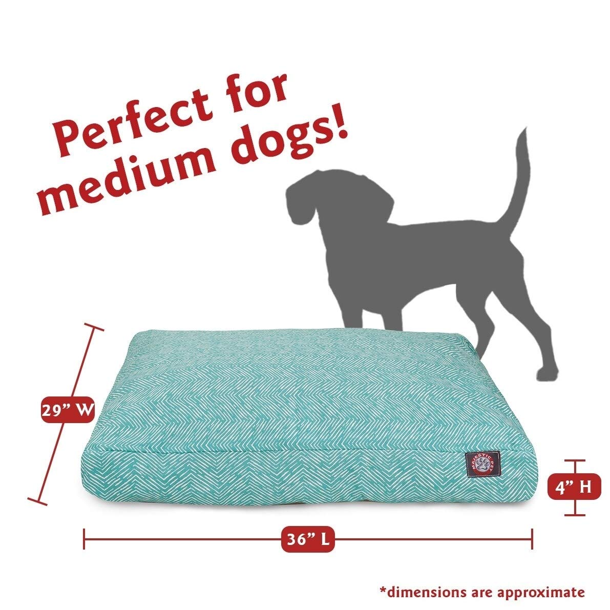 Teal Native Rectangle Indoor Outdoor Pet Dog Bed With Removable Washable Cover By Majestic Pet Products, Small