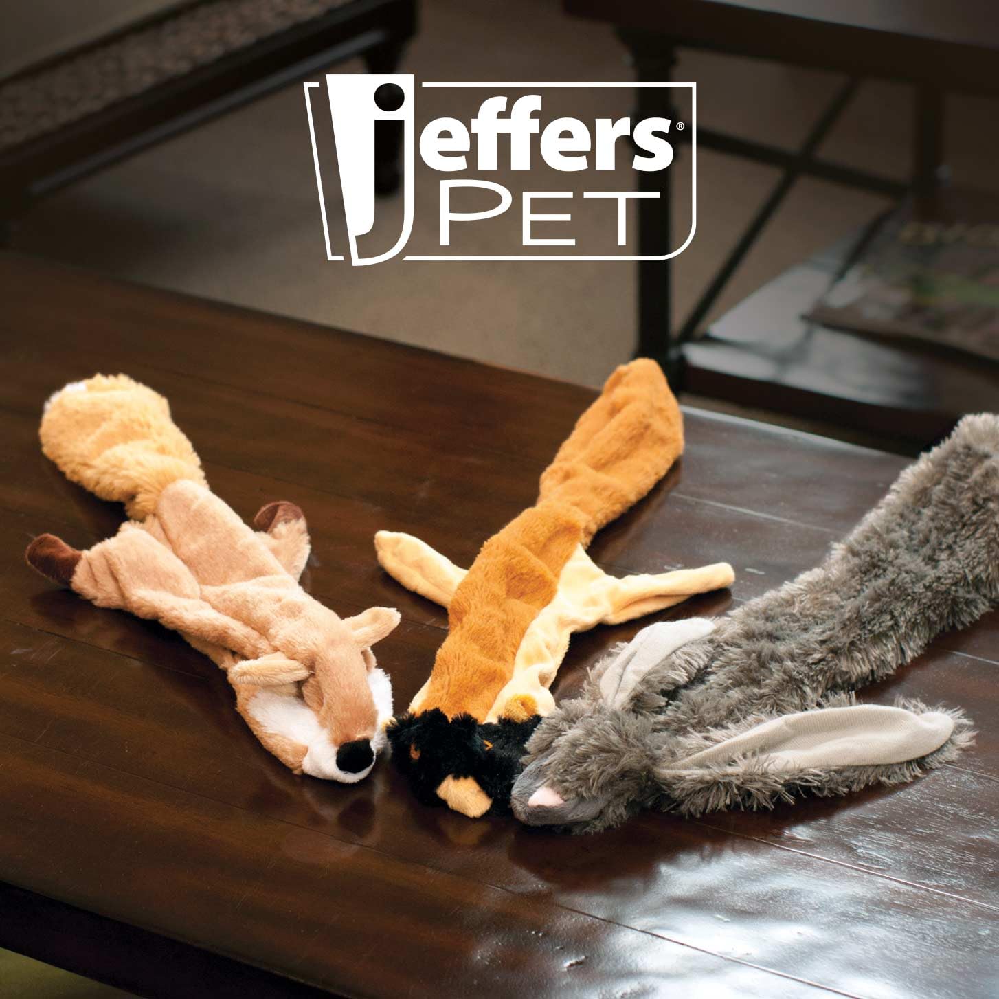 Jeffers Pet Thinnies Unstuffed Squeaker Dog Toy - 21 Plush Fox, Flat Stuffing Free Chew Toy For Small, Medium & Large Dogs - S