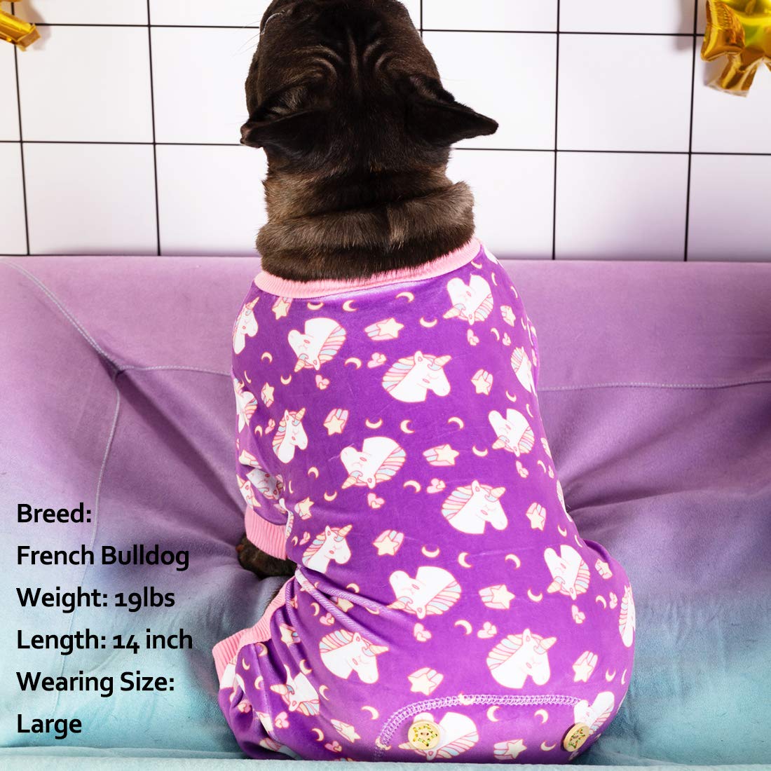 Kyeese Dog Pajamas For Large Dogs Unicorn Soft Material Stretchable Dog Pajamas Onesie Pet Pjs Dog Clothes