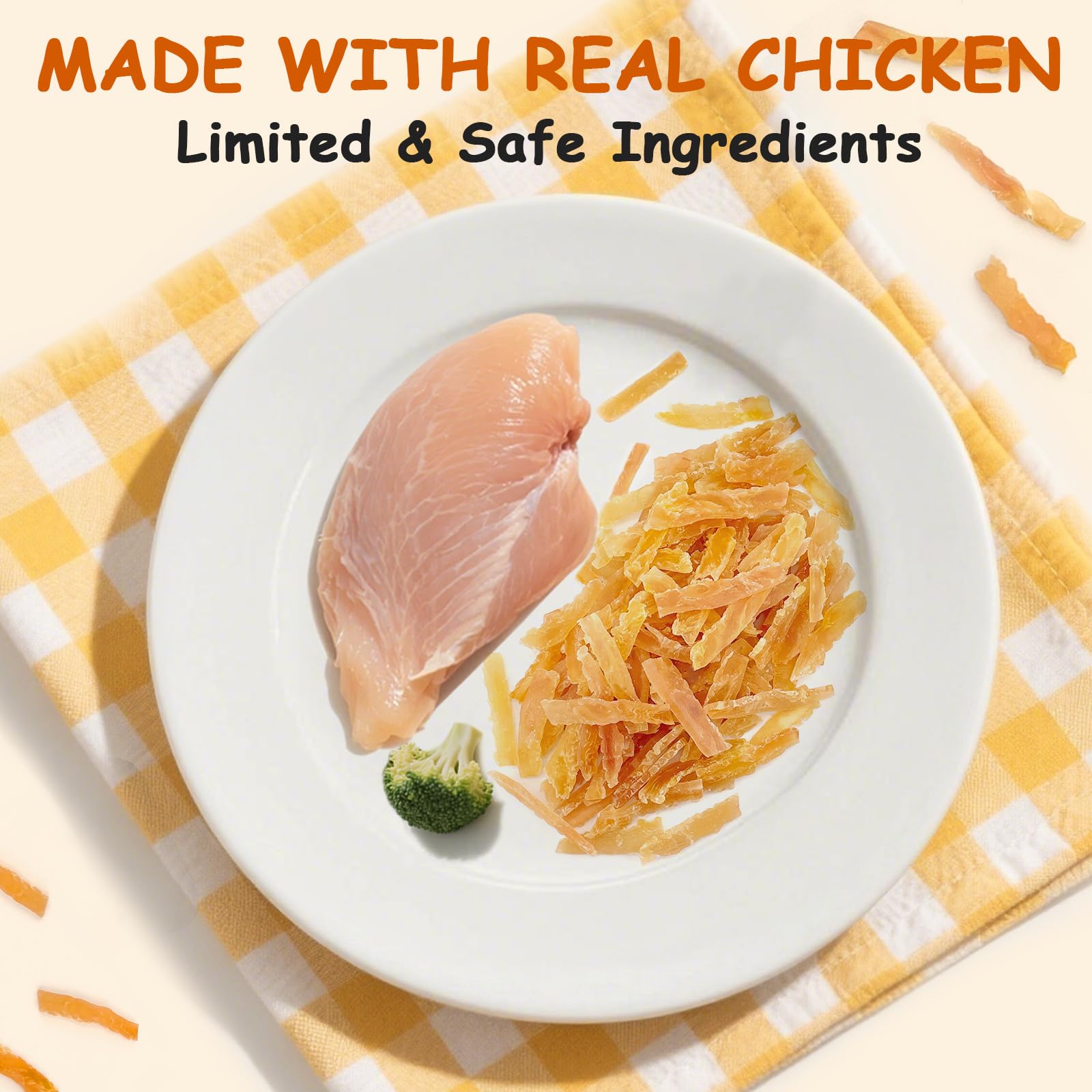 PETPURO Soft Chicken Treats for Puppies and Cats - Mini Strips Dog & Cat Snacks, Easy to Chew Grain-Free Puppy Training Treats