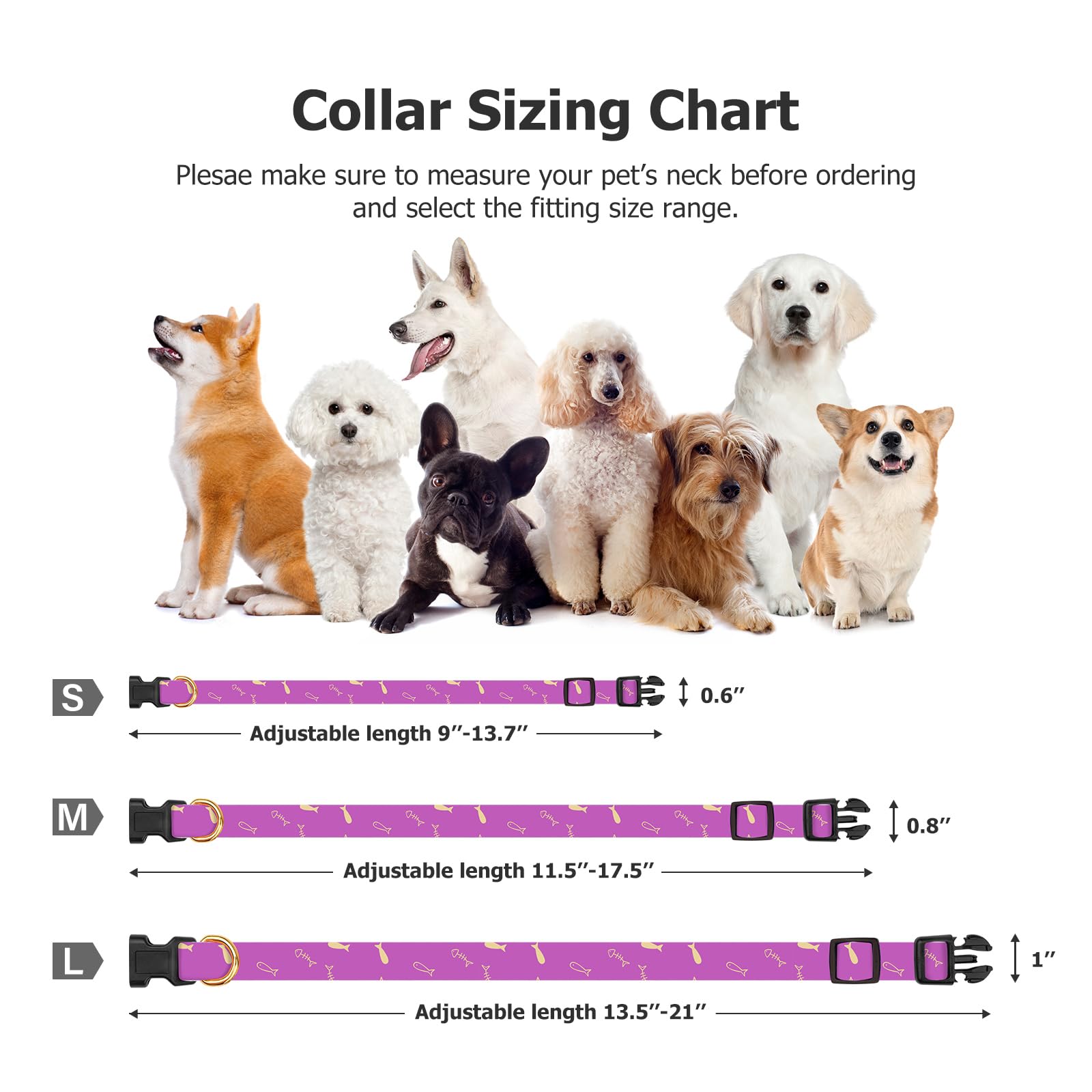 Cotton Handmade Dog Collar Cute And Distinctive Patterns Purple Fish With Pendant For Girl Boy Dogs Collars S