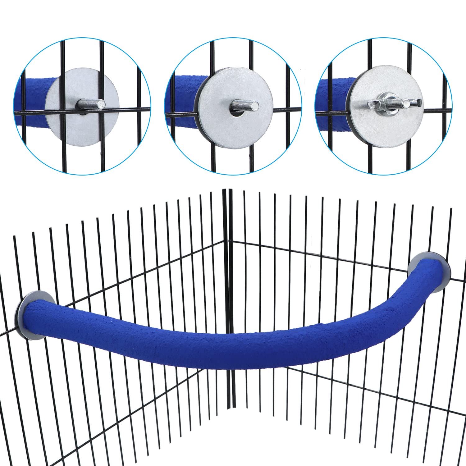 Wontee Bird Perches Bird Cage Sand Perch Stand For Budgies Parakeets Cockatiels Conures (Random Color) (90 Degrees)